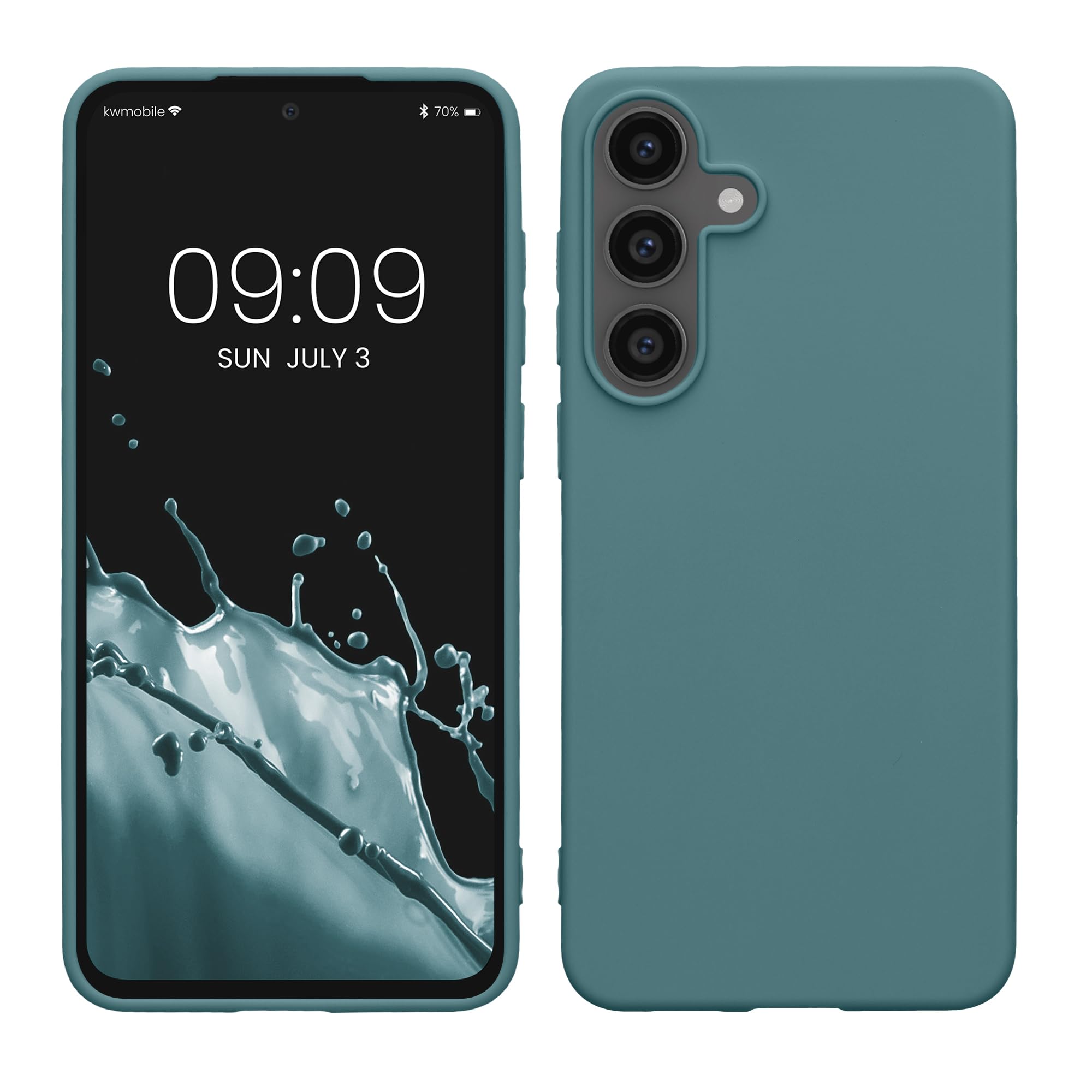 kwmobile Case Compatible with Samsung Galaxy S25 FE Case - Soft Slim Protective TPU Silicone Cover - Arctic Night