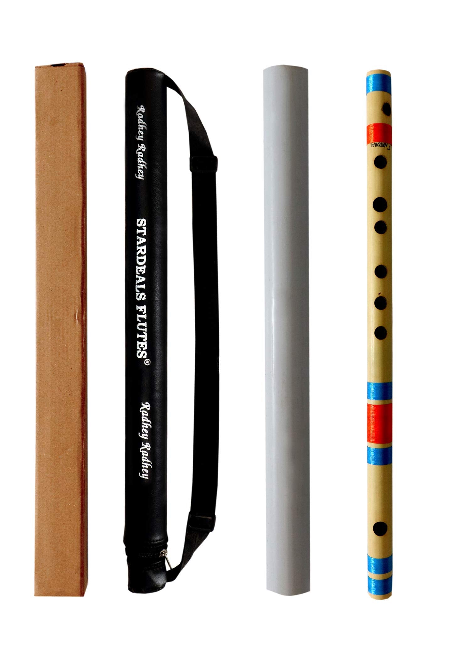 Stardeals Professional F Natural 7 Holes Medium Right Hand Bamboo Flute/Bansuri With Free Carry Bag (14 Inch)