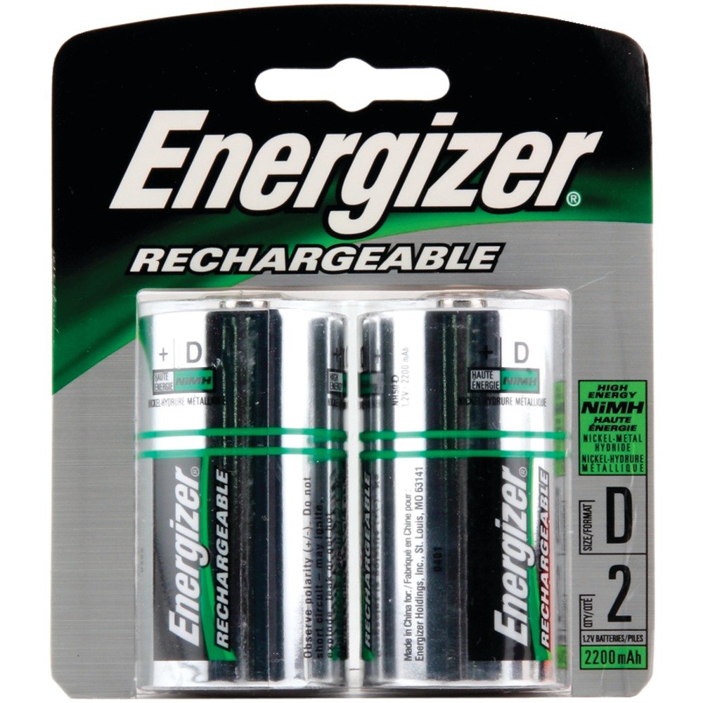 Energizer Recharge Universal D Rechargeable Batteries, 2 Count (Pack Of 2)