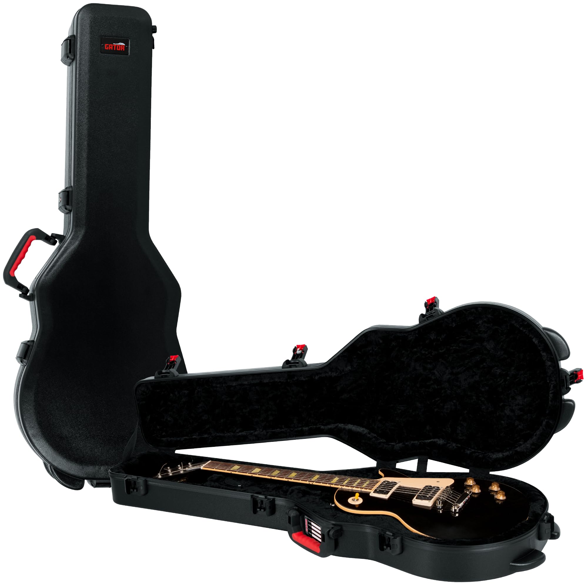 Gator Cases Molded Flight Case for Les Paul Electric Guitar with TSA Approved Locking Latch, (GTSA-GTRLPS)