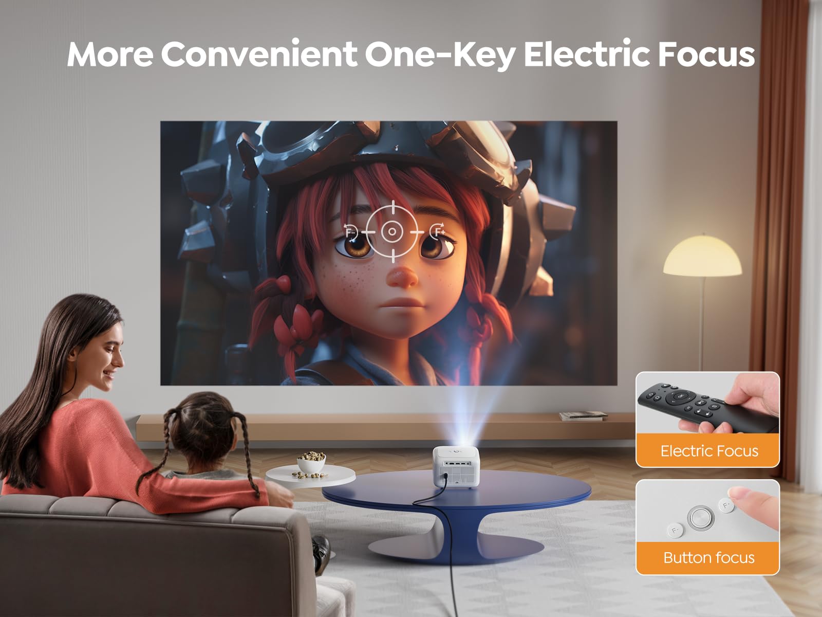 [Electric Focus]Mini Projector With 5G Wifi And Bluetooth 5.2,Yaber 18000 Lumen 1080P Outdoor Projector Support 40 Keystone Corr