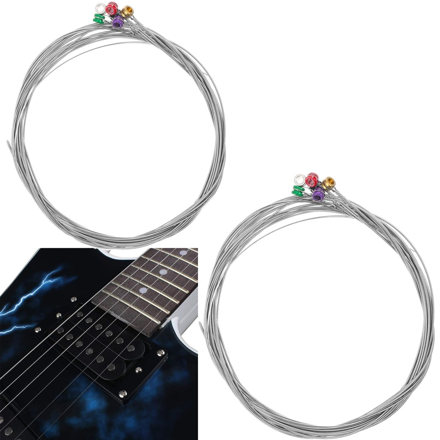 Coolshef Electric Guitar Strings Set, 2 Pack (1046 & 1149), Nickel Plated Steel | Bright Tone Round Wound, Guitar Strings Set