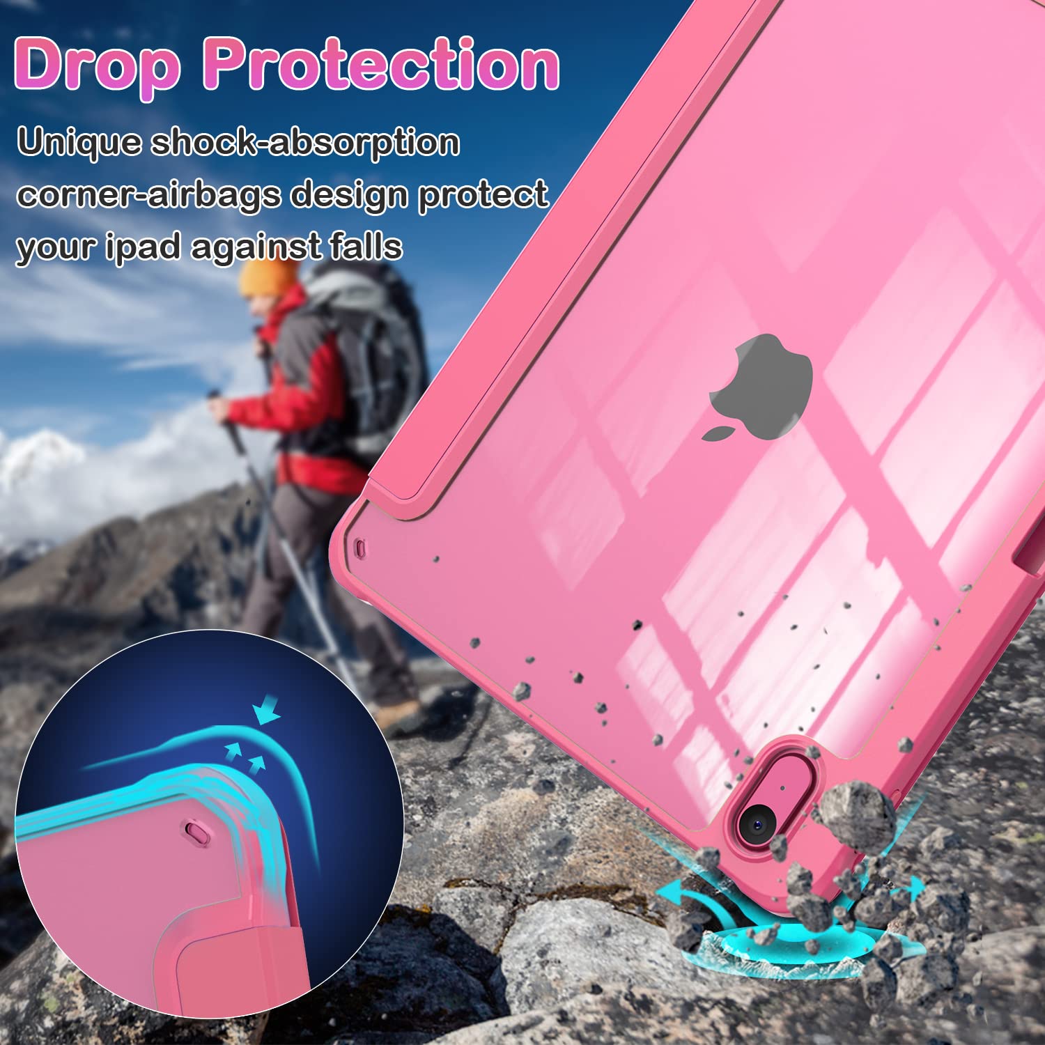 Okp For New Ipad 10Th Generation Case 2022, Ipad 10.9 Inch Case With Trifold Stand, Auto Wake/Sleep, Protective Cover With Slim