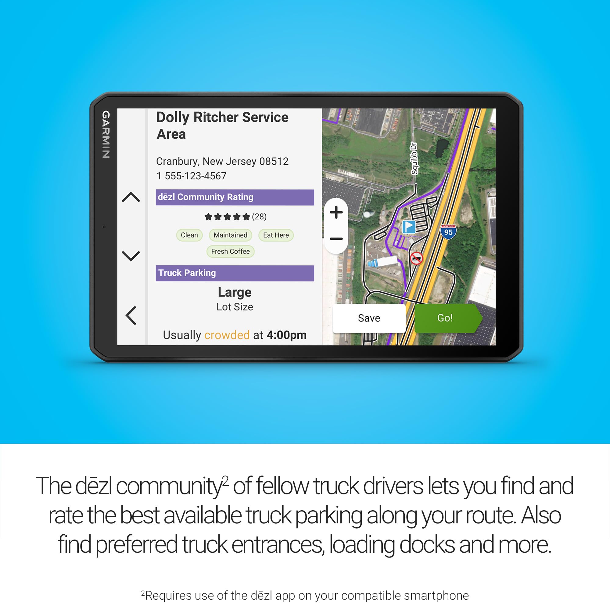 Garmin Dezl Otr820, Large High-Res 8    Gps Truck Navigator, Custom Truck Routing, Satellite Imagery, Wind Speed, Community-Shar