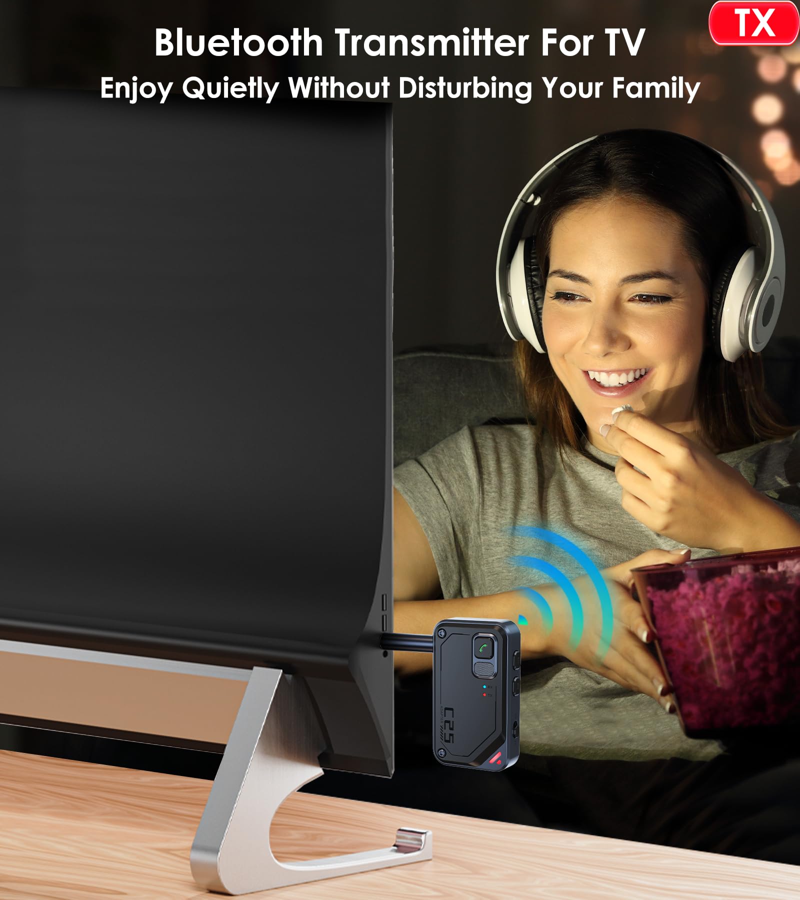 Kaiy Bluetooth Transmitter Receiver, Bluetooth Aux Adapter For Car, Bluetooth Transmitter For Tv/Airplane/Headphones, Bluetooth