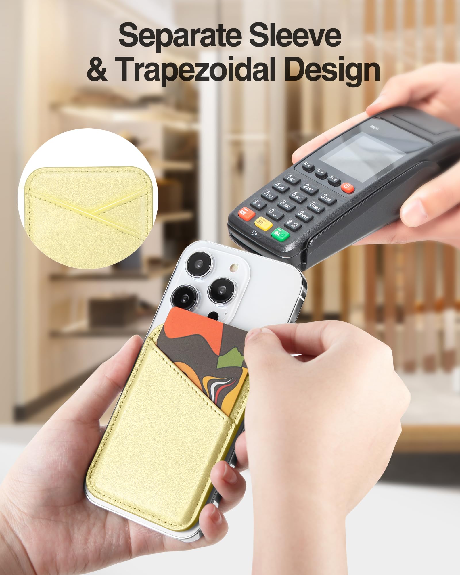 Miroddi For Magsafe Wallet, Magnetic Wallet Card Holder For Iphone 16/15/14/13/12 Series, 0.12'' Invisible Ultra Thin Magnetic P