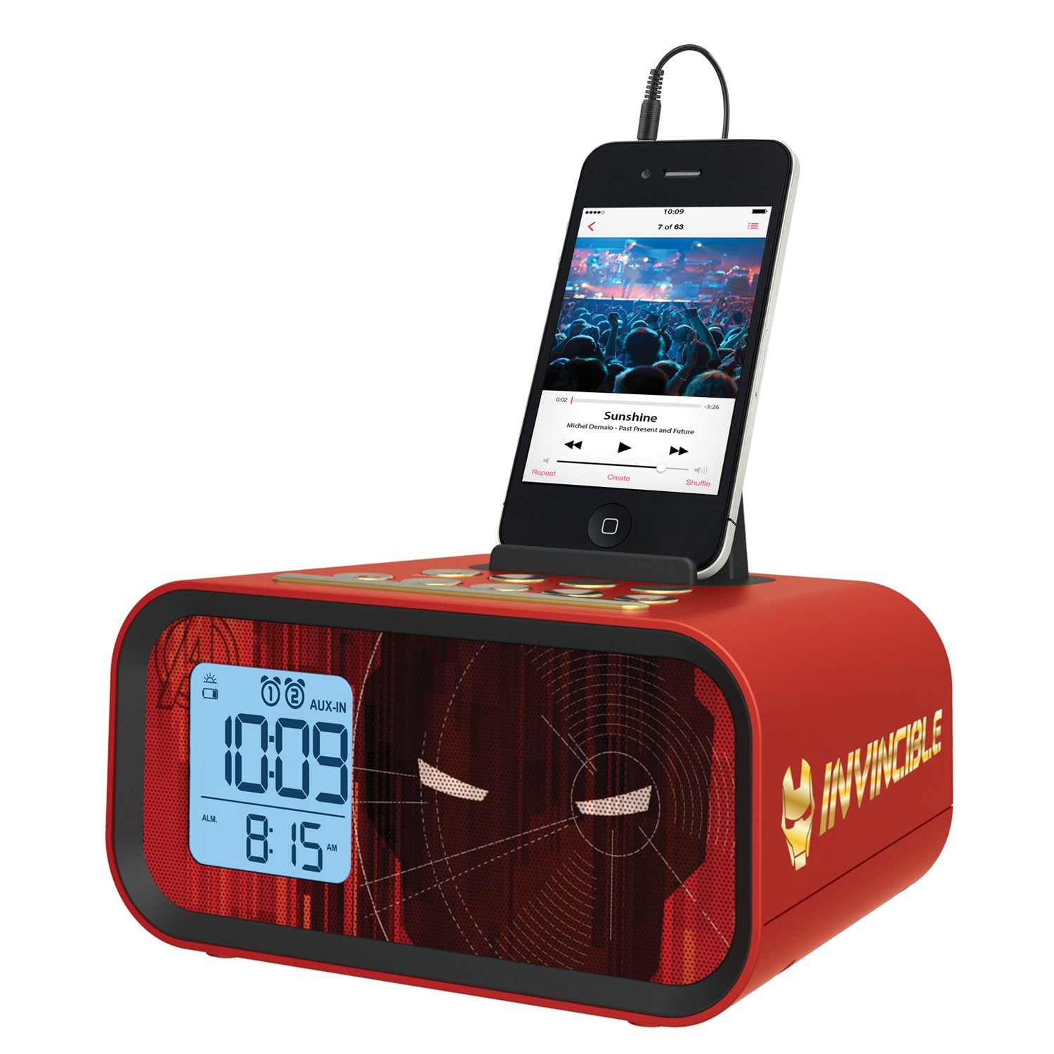 Iron Man Dual Alarm Clock Speaker System (Mr-M23)