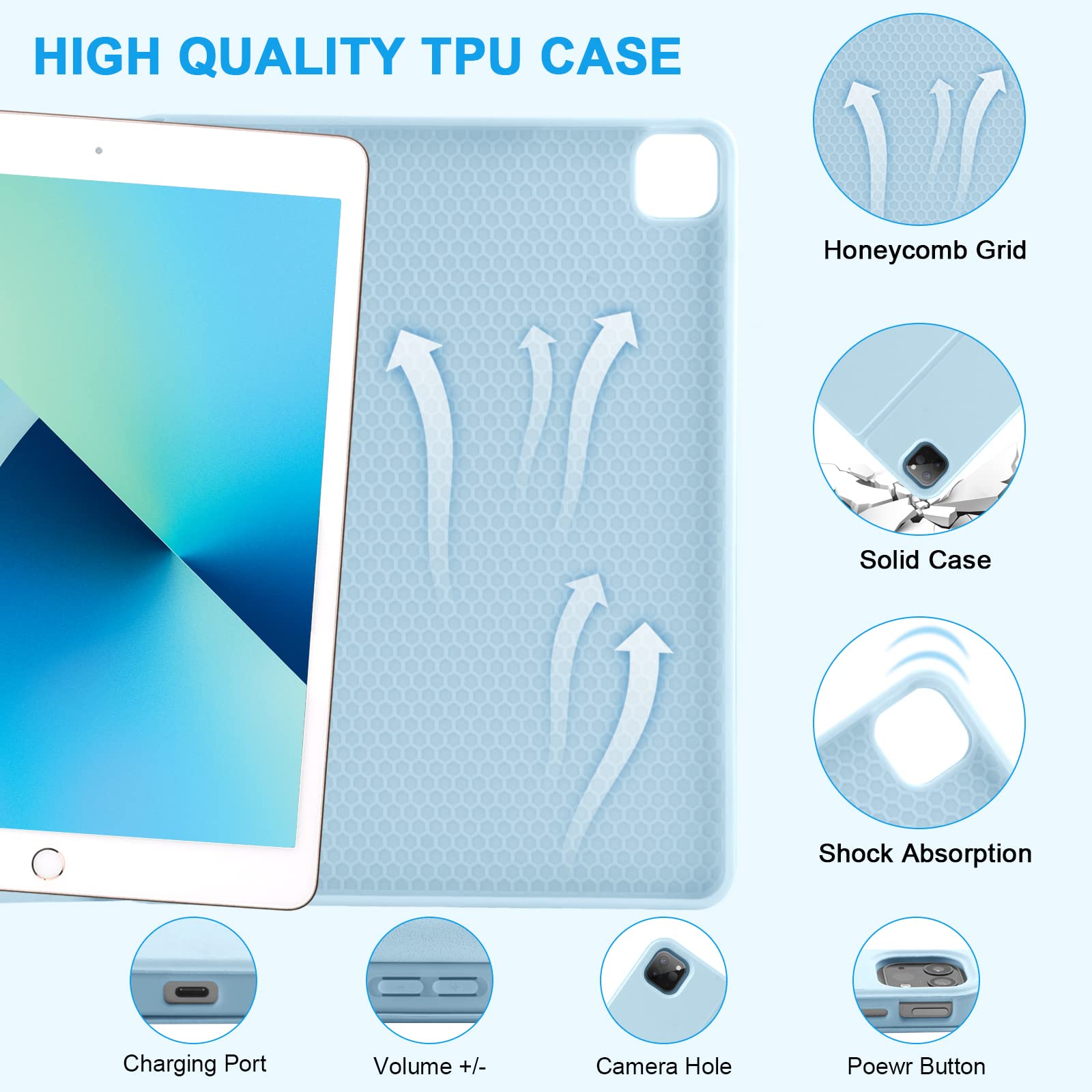 Taiyang For Ipad Air 13 Inch M2 2024 Case With Keyboard, Keyboard Case For Ipad Pro 6Th Generation 2022, Detachable Wireless Key