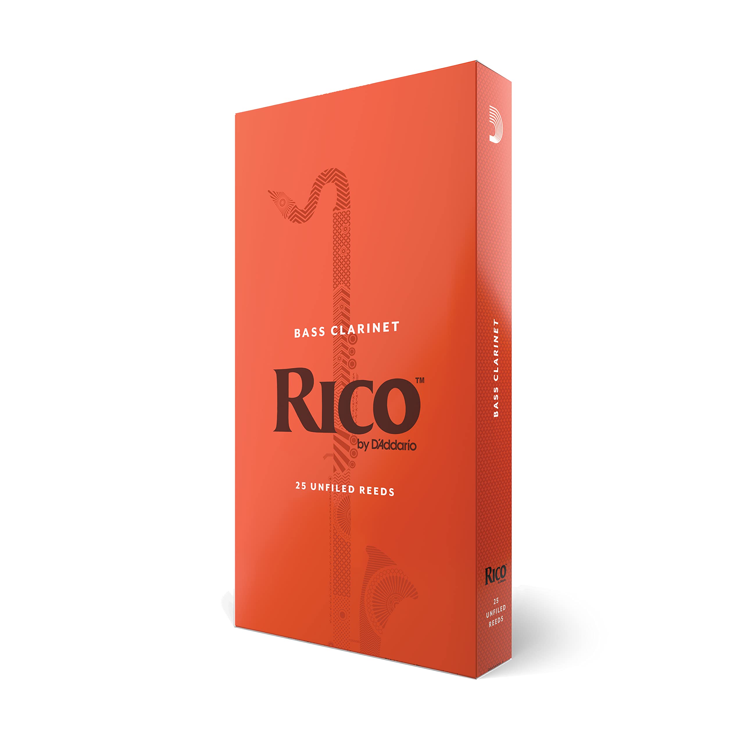 Daddario Woodwinds   Rico Bass Clarinet Reeds   Rea2520   Strength 2.0, 25 Pack