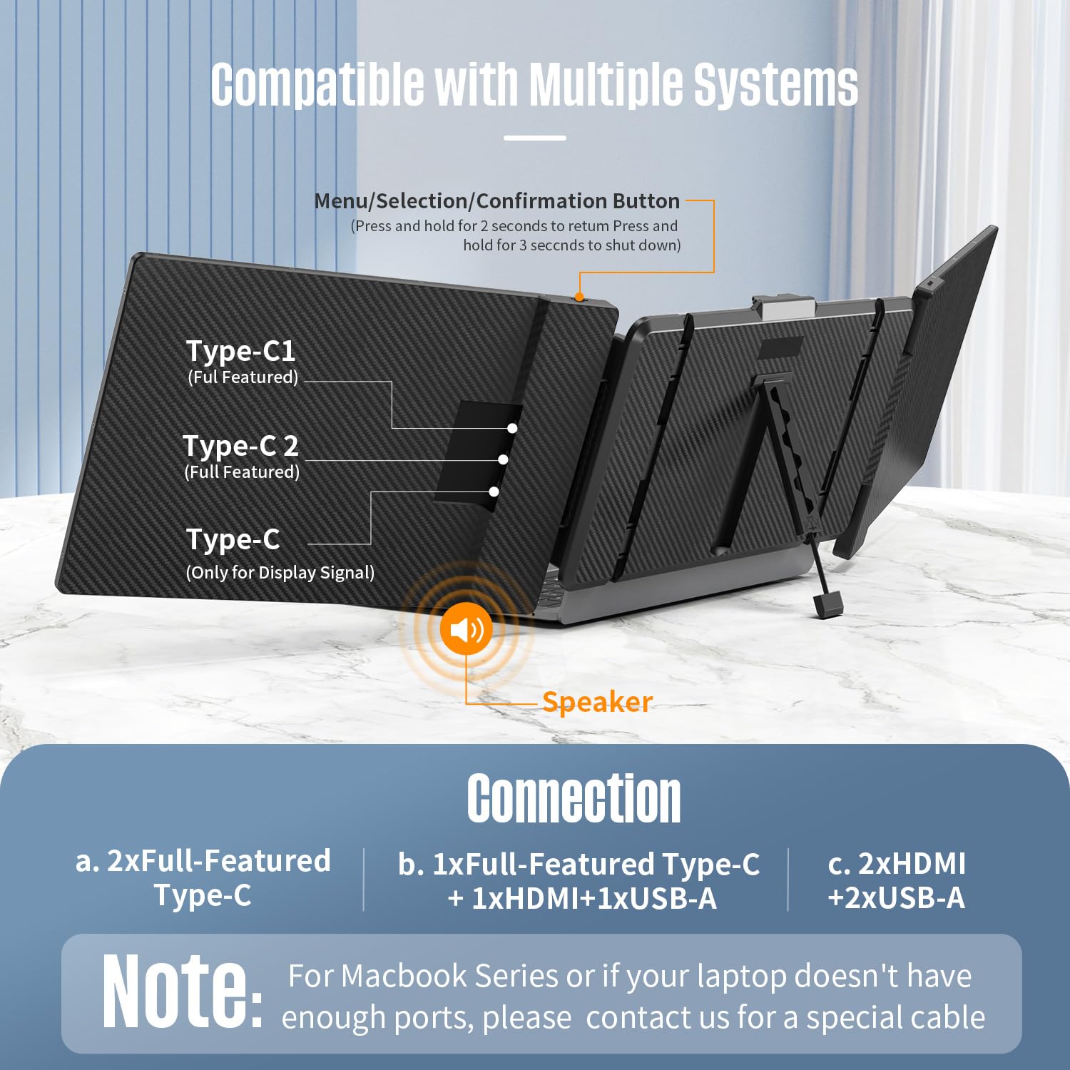 Allvia Laptop Screen Extender 14    1080P Fhd Ips, Portable Monitor For Laptop 13 17   , Triple Monitor Extended For Laptops Wit