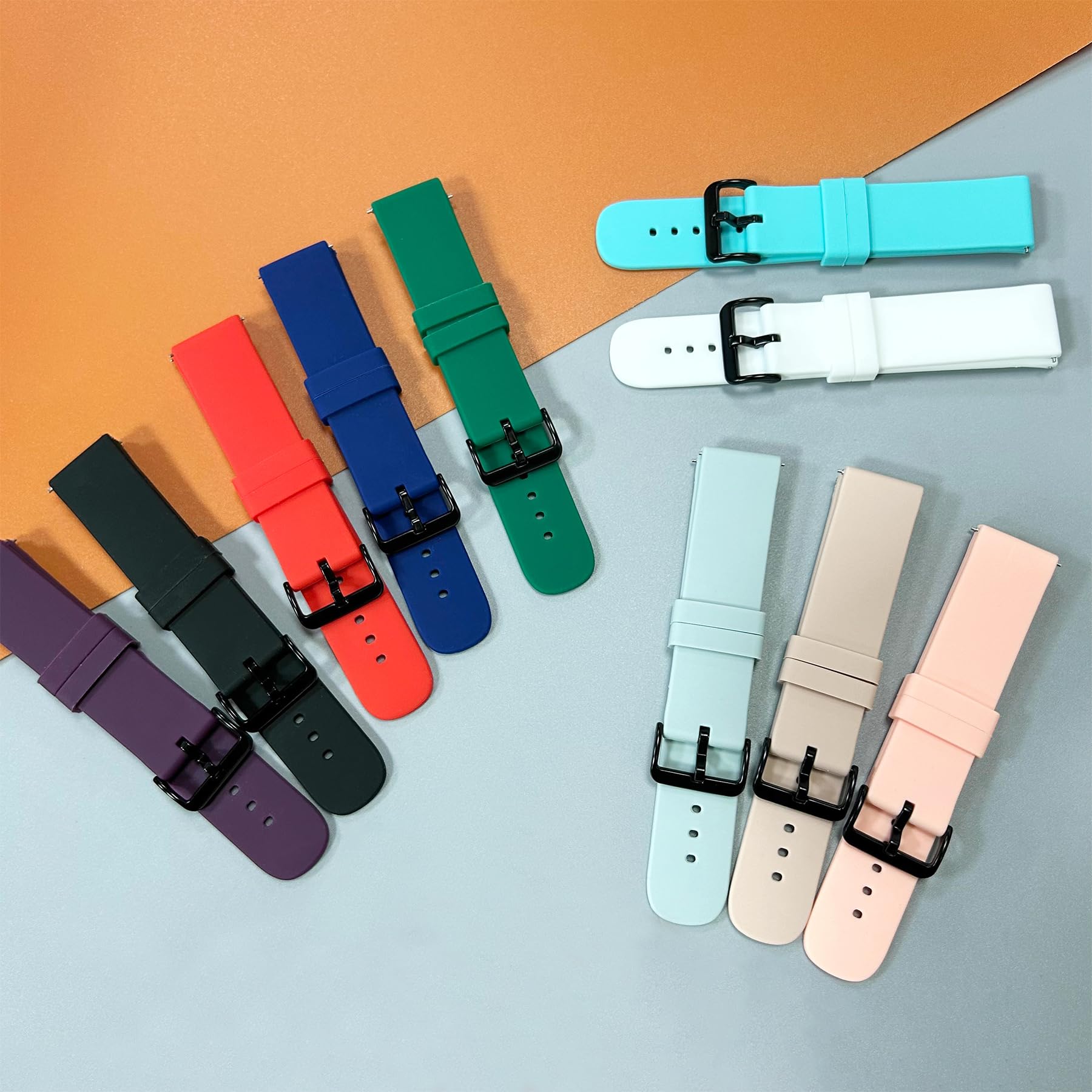 Chofit 10 Pack Silicone Bands Compatible With Amazfit Gts/Gts2/ Gts 3/Gts 2E/Gts 2 Mini/Gts 4 Mini/Gts 4/Gtr Mini/Active, 20Mm B