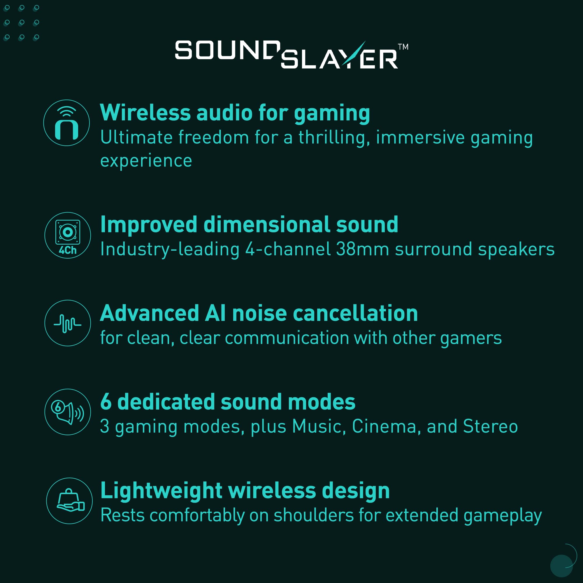 Panasonic Soundslayer Wireless Wearable Speaker System For Gaming, Movies And Music, Lightweight Neck Speaker With Built In Micr