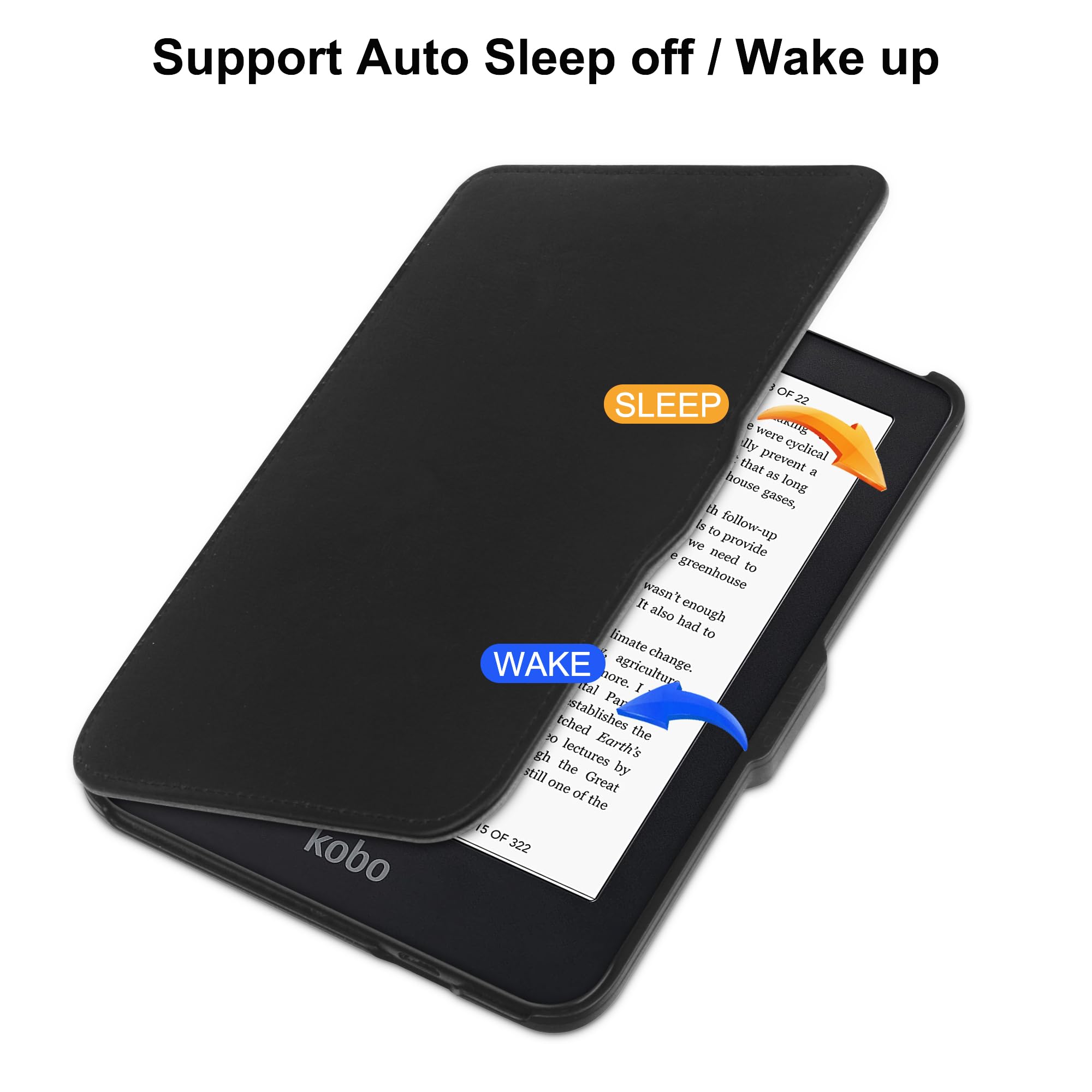 Hgwalp Stand Case For 6'' Kobo Clara Colour/Clara Bw(2024)/Clara 2E(2022) Released, Premium Light Shell Cover With Auto Wake/Sle