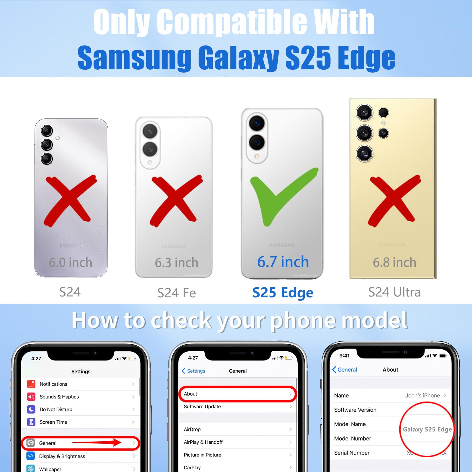 Boaretiu For Samsung Galaxy S25 Edge Case - With Stand Cute Kawaii Fashion 360 Rotate Ring Holder Kickstand Horse For Women Girl