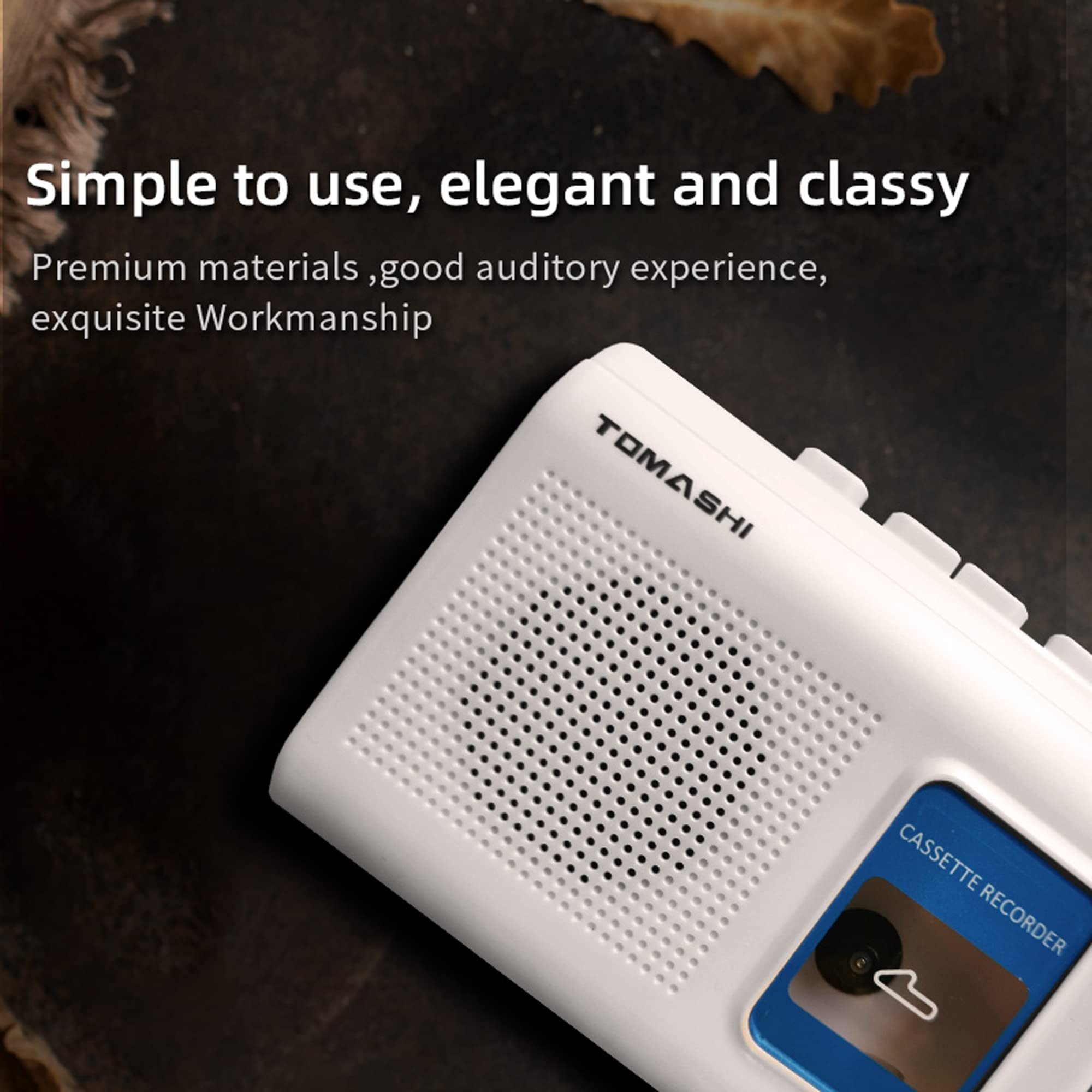 Tomashi Portable Cassette Player Tape Recorder Walkman With Built In Speaker,Microphone,Headphone Jack , 4.57 X 3.54 X 1.38Inch