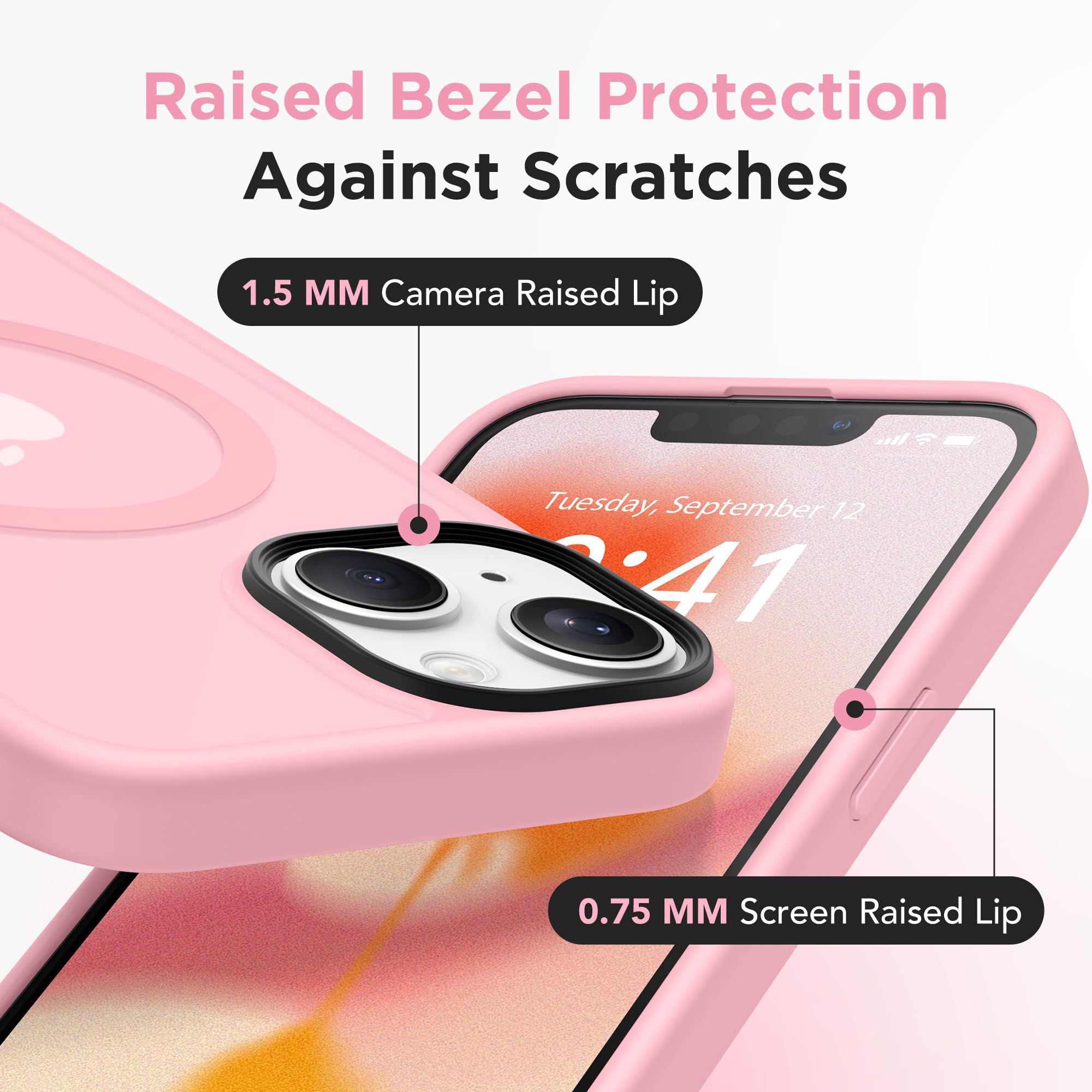 Magnetic For Iphone 14 Case,Compatible With Magsafe,[2 Screen Protector & 2 Camera Cover][Anti Fingerprint]Slim Translucent Matt