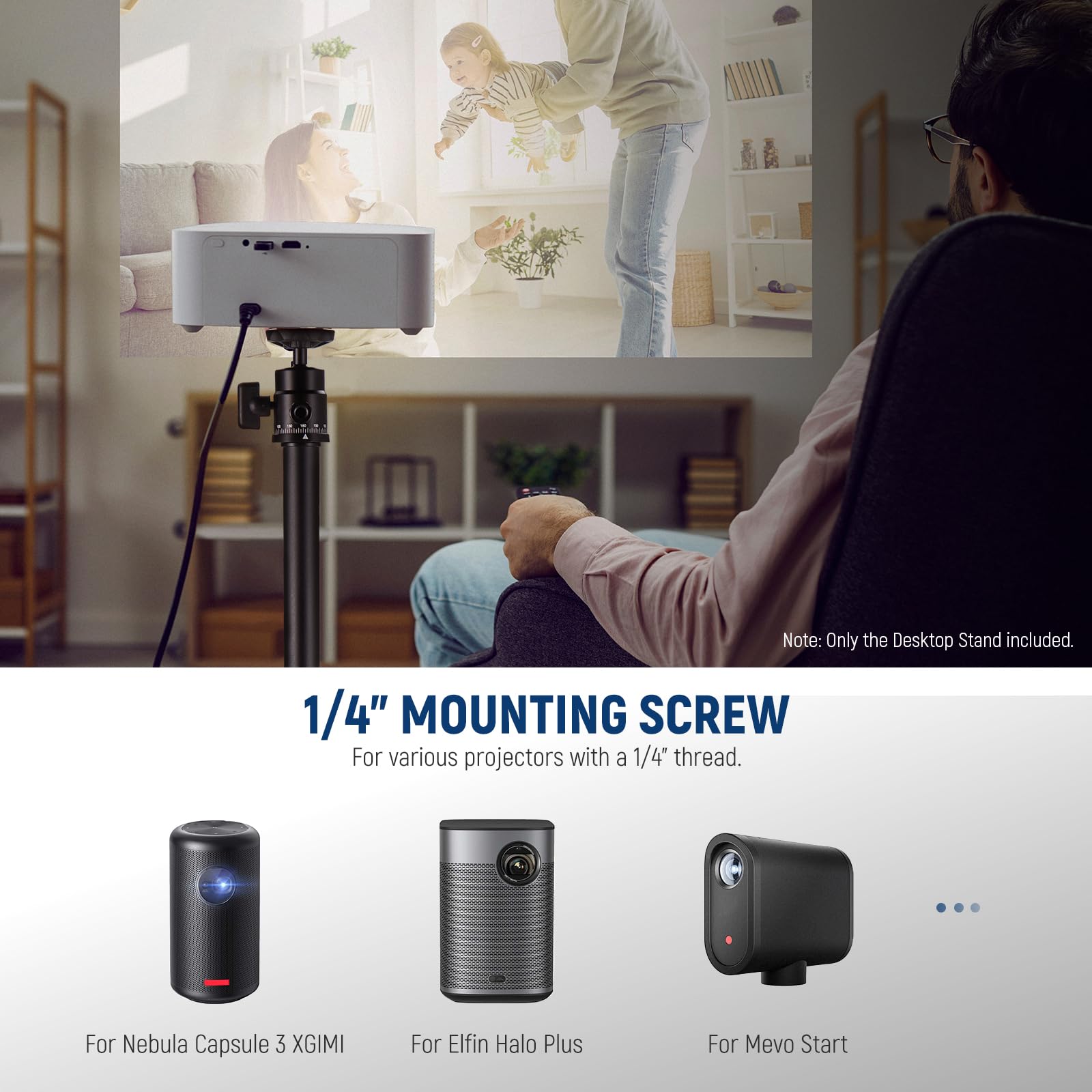 Neewer Tabletop Projector Stand Compatible With Xgimi Nebula Mevo, 16'' 35''/40 90Cm Floor Camera Stand With Phone Holder & Acti