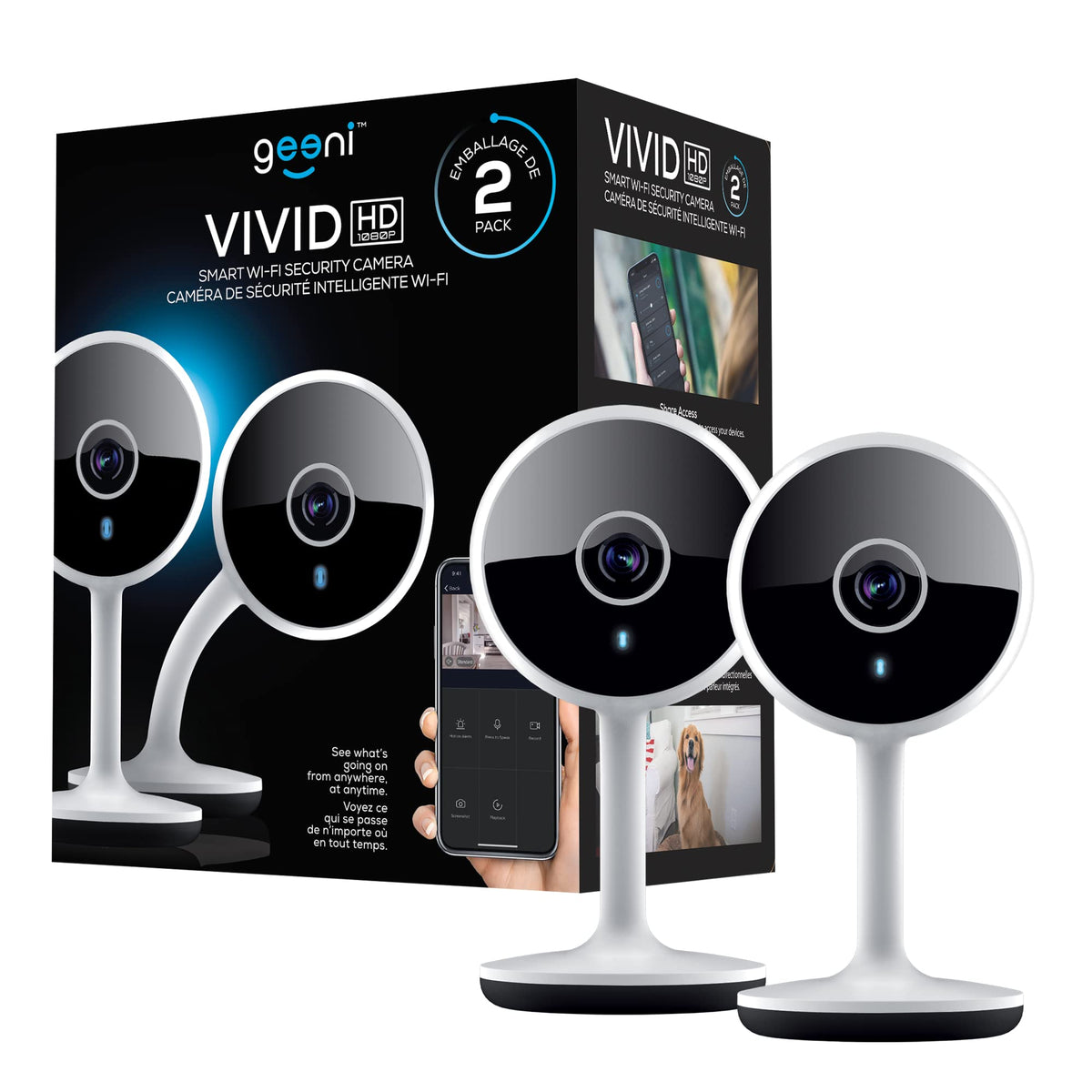 Geeni Vivid Indoor Smart Wi Fi Camera, 1080P Hd Surveillance With 2 Way Talk And Motion Detection, Compatible With Alexa And Goo