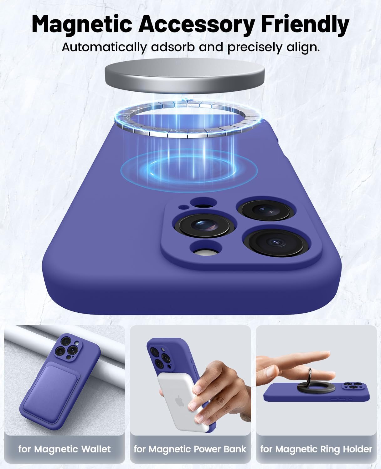 Otofly For Iphone 16 Pro Max Case, Compatible With Magsafe, Shockproof Magnetic Silicone Case For Iphone 16 Pro Max,[Military Gr