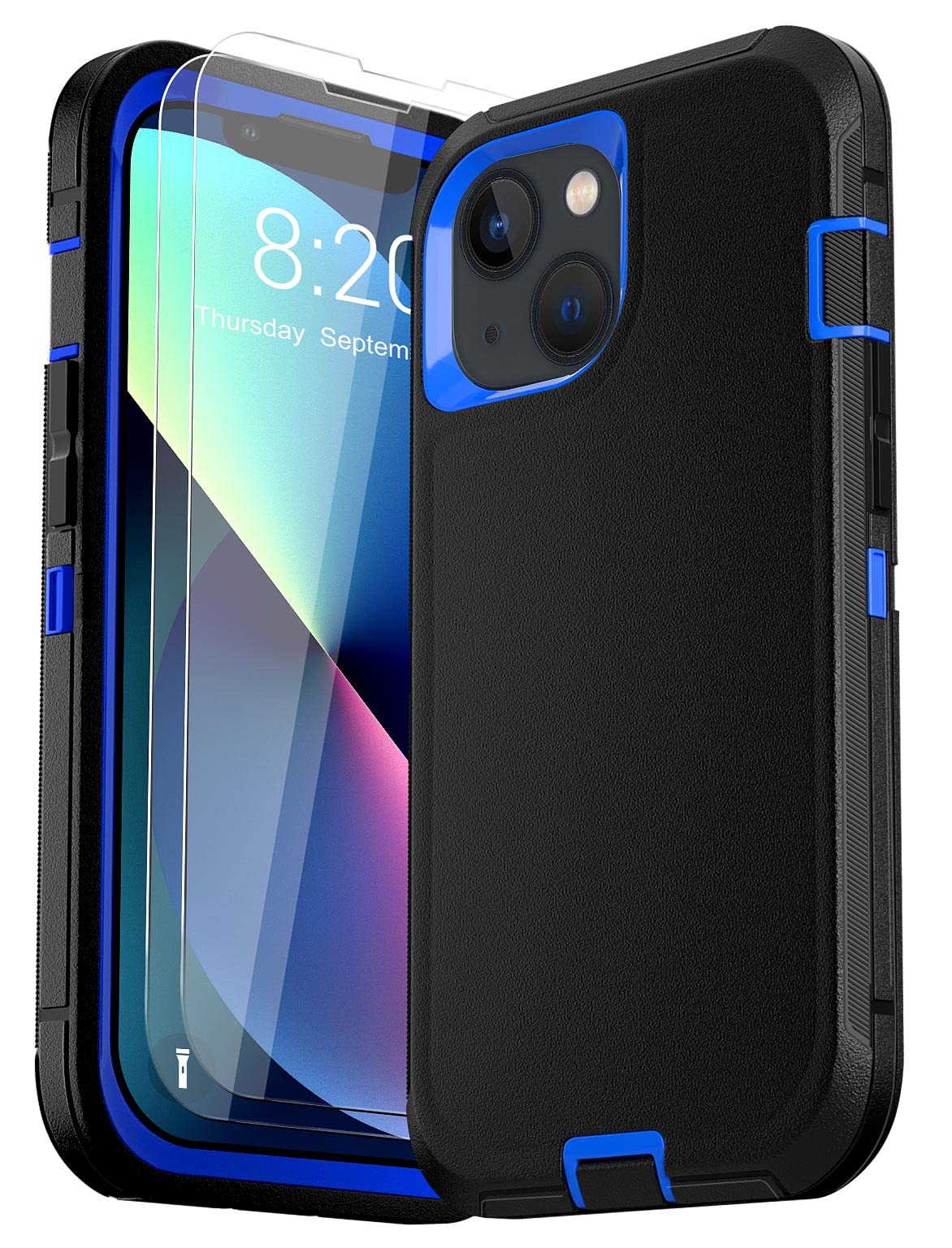Dhcall For Iphone 13 Case (6.1''), With 2 Tempered Glass Screen Protector [Heavy Duty Military Grade Full Body Drop Protection]