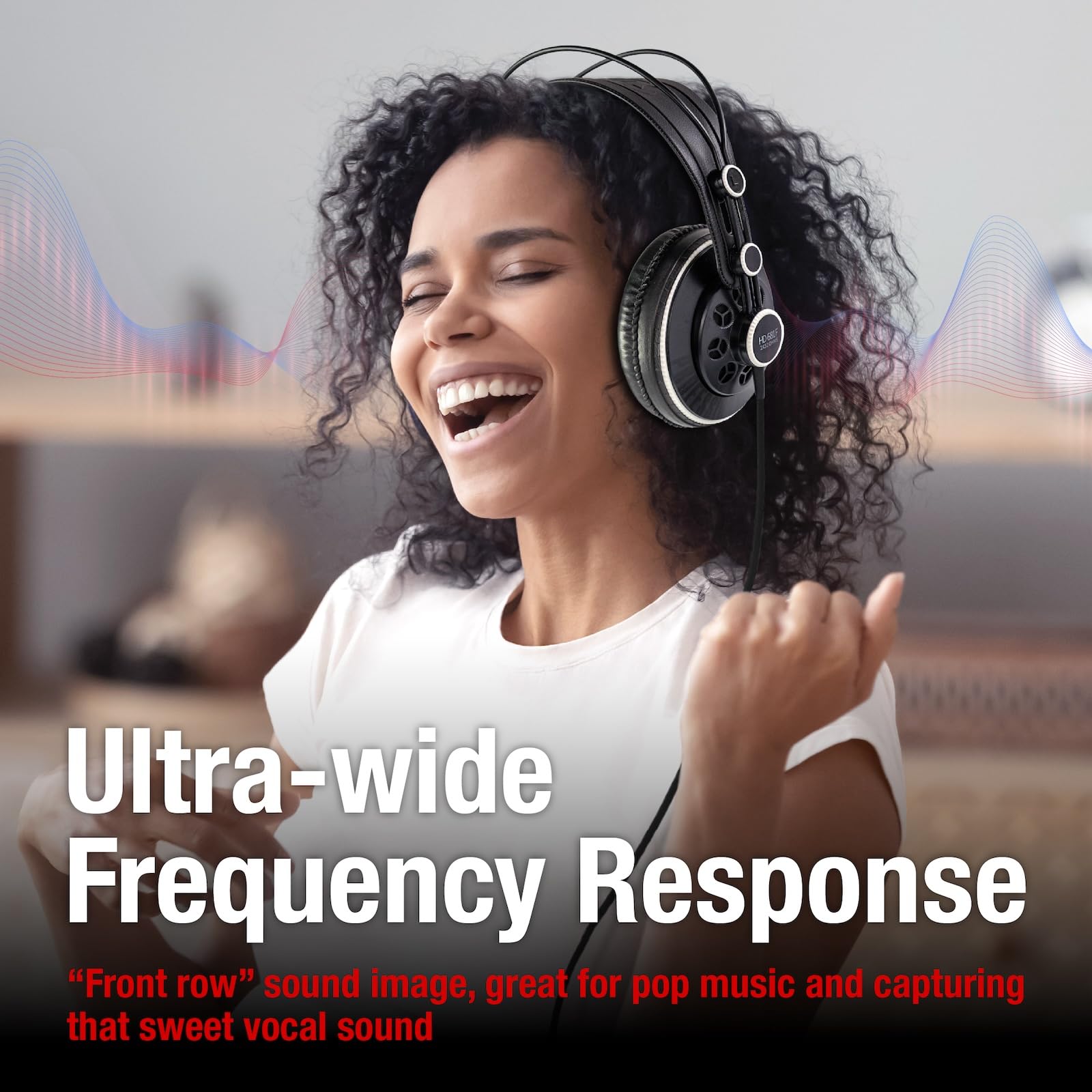 Superlux Hd681F Studio Monitor Headphones Over Ear Wired With 50Mm Neodymium Driver, Semi-Open, Sweet Vocal Sound, Copper-Coated