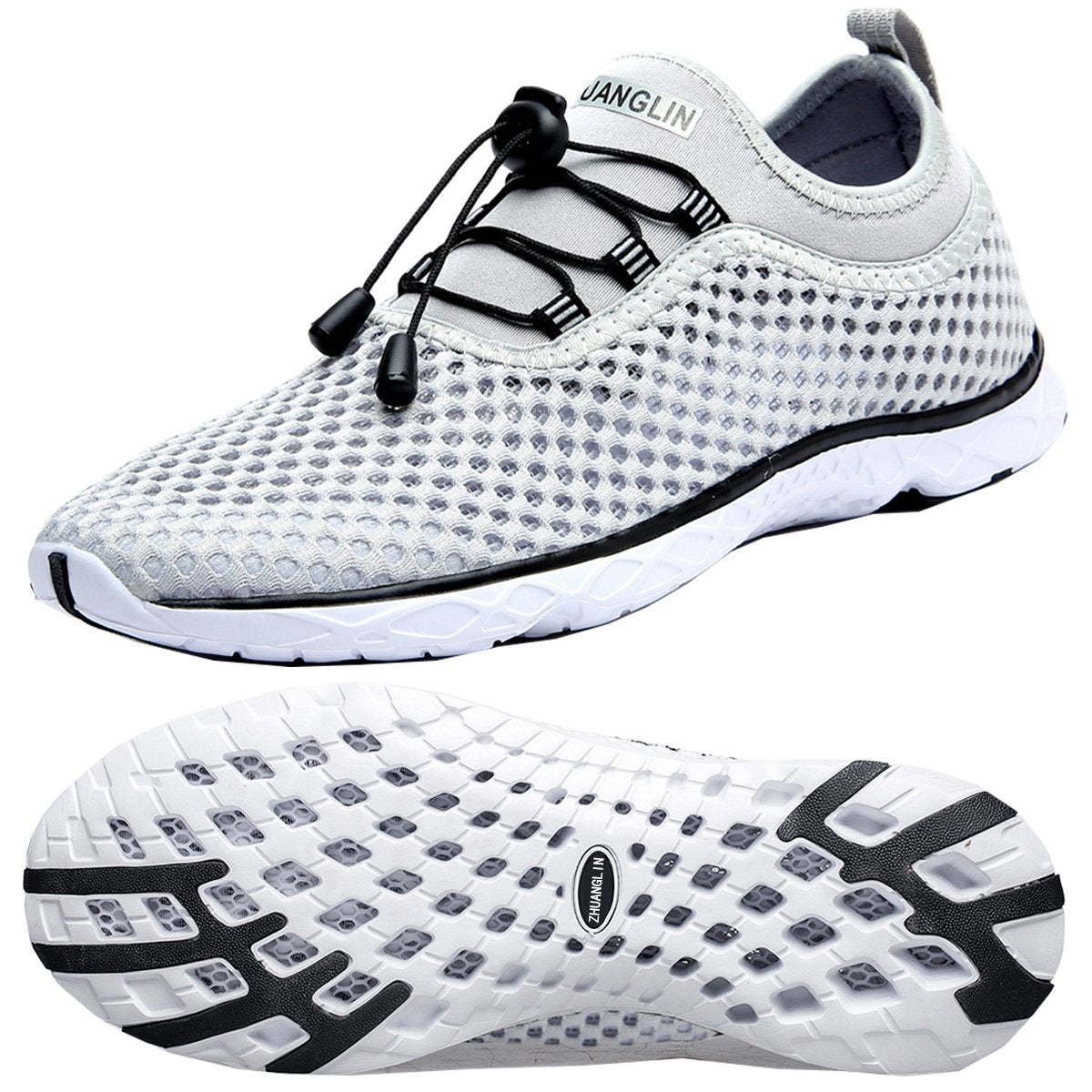 Zhuanglin Womens Quick Drying Aqua Water Shoes,Lightgrey,7 B(M) Us