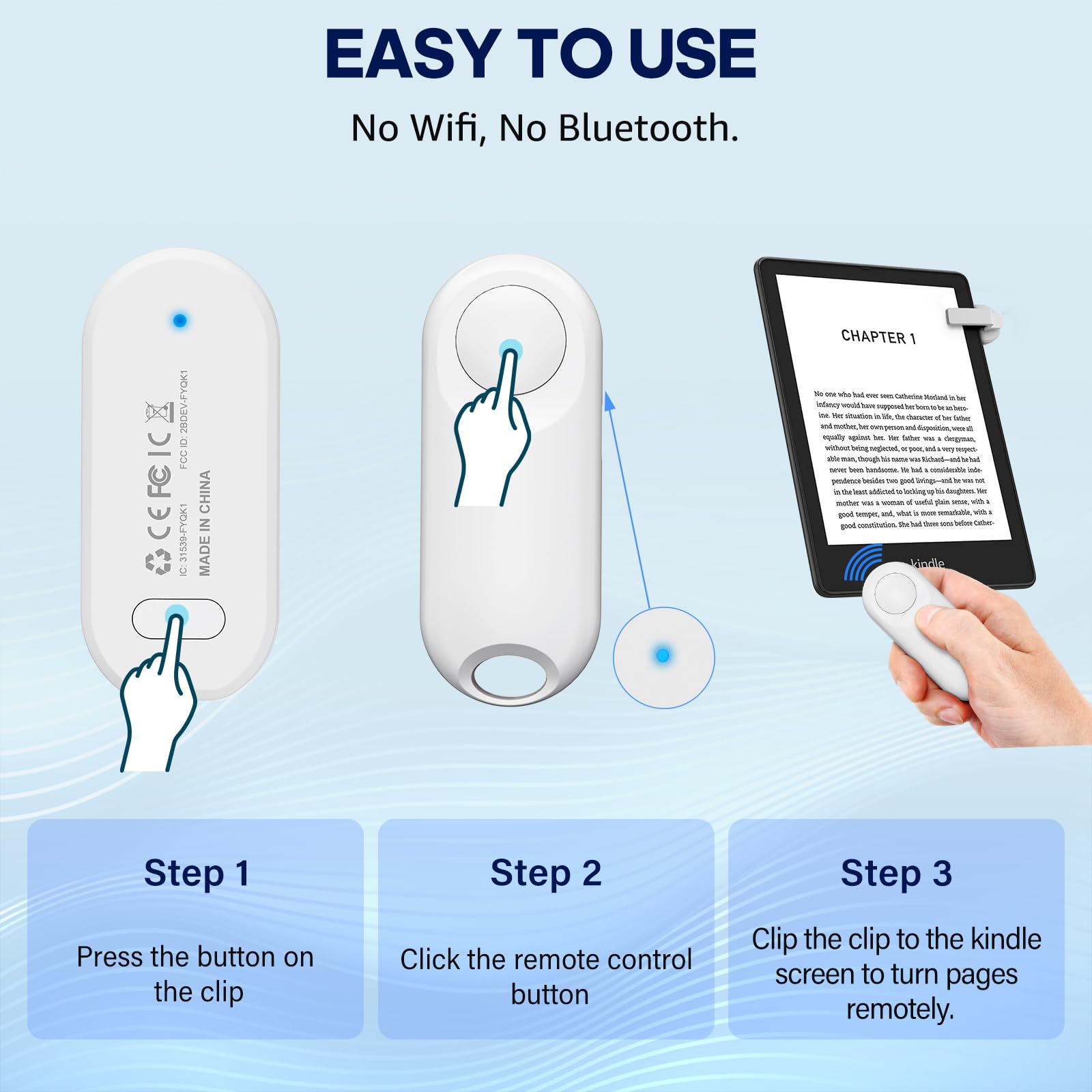 Oresoc Rf Remote Control Page Turner For Kindle Paperwhite,Kindle Accessories Remote Photo And Video For E Book Iphone Ipad Andr