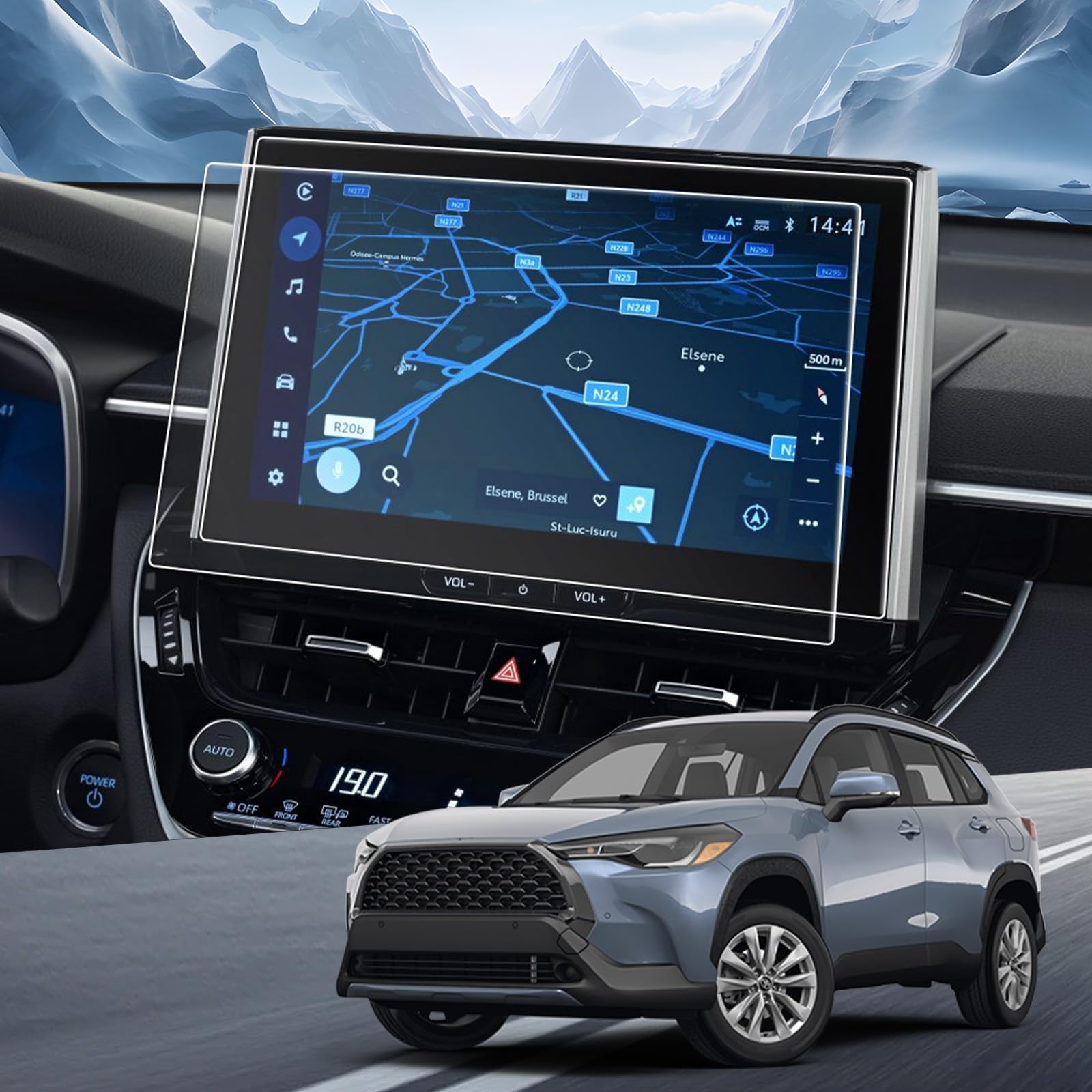 Yee Pin 2025 Corolla Fx Screen Protector For 2024 Toyota Corolla Cross Hybrid/Passion X Pack/Flame X Pack 10.5 Inch Touch Screen Cover Guard Sensitive Ultra Hd Clear Anti Scratch Smooth Touch 2 Pack