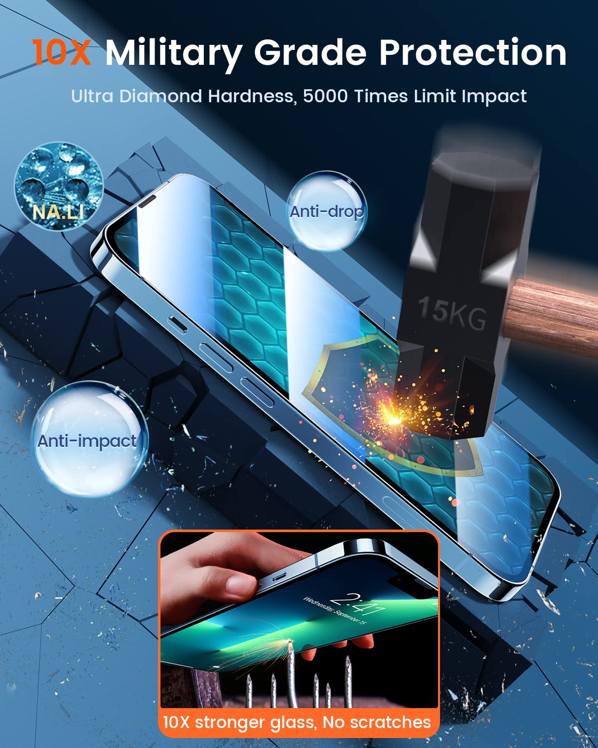 Mrglas Screen Protector For Iphone 13 Pro/ 13/ Iphone 14 [9H+ Military Grade Aerospace Glass][Auto Alignment Kit][Hd Clear] Shat