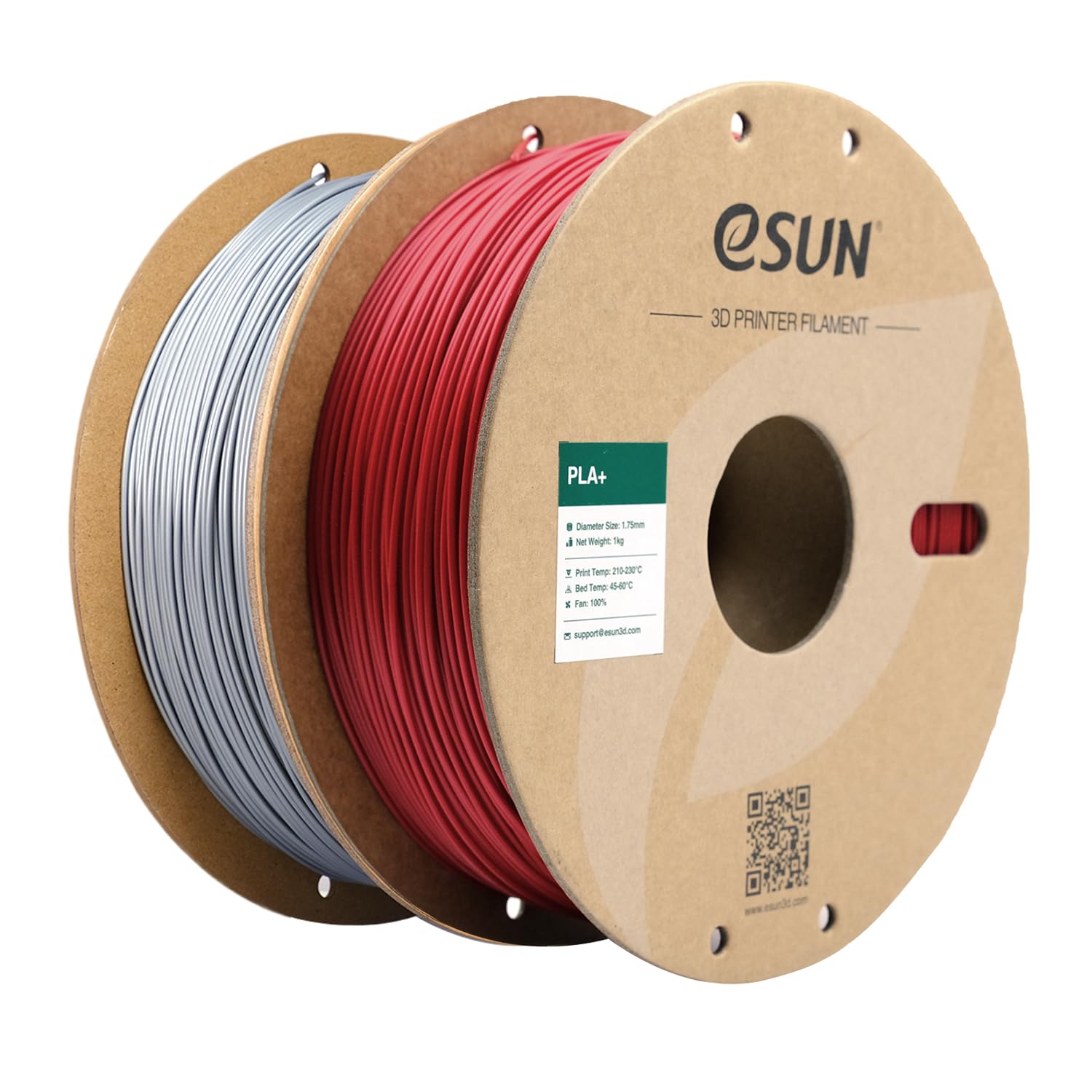 eSUN PLA+ Filament 1.75mm, 3D Printer Filament PLA Plus, Dimensional Accuracy +/- 0.03mm, 1KG per Spool, 2 Spools 3D Printing Fi