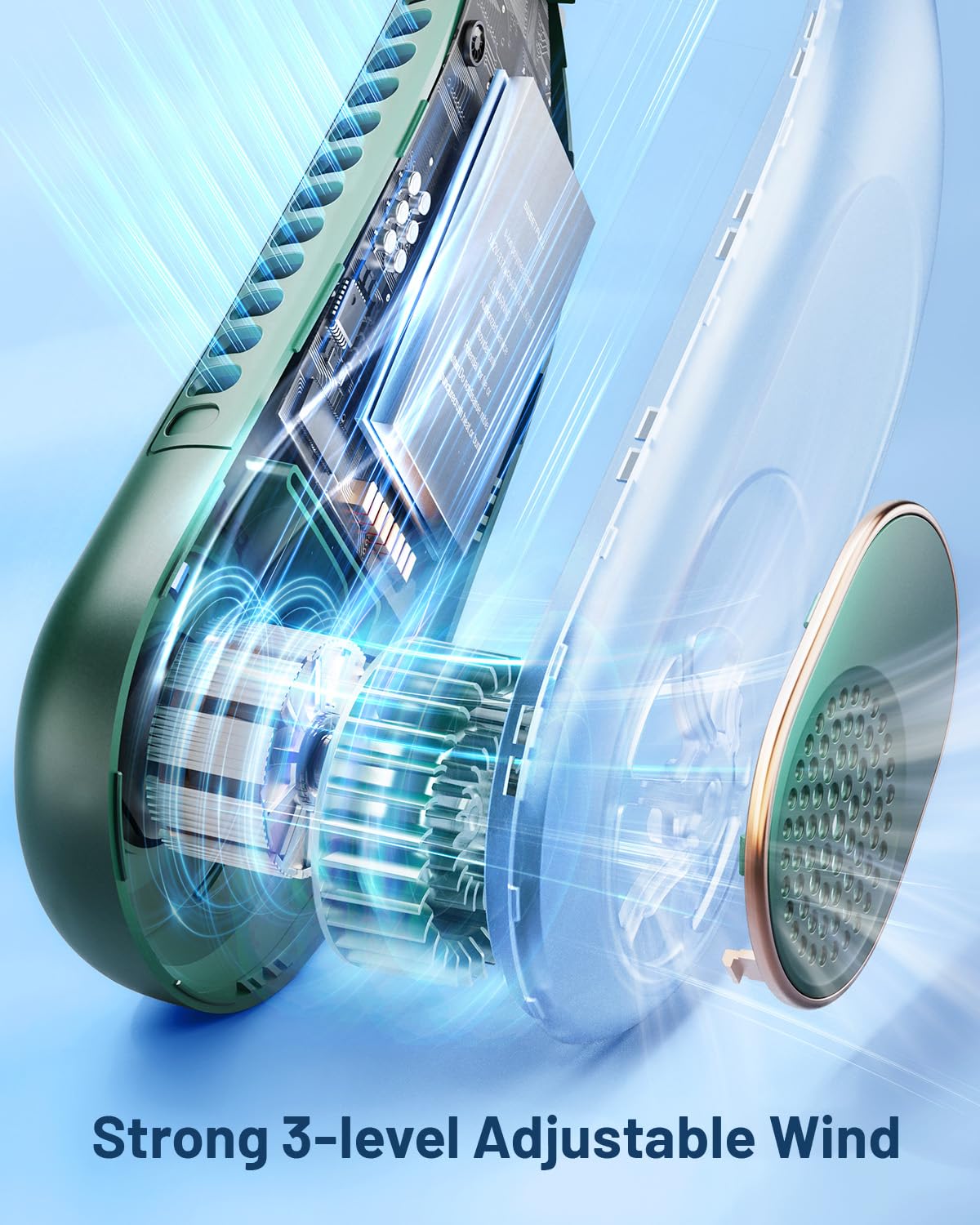 Sweetfull Portable Neck Fan 360 Cooling Bladeless Personal Fan | No Hair Twisting   4000Mah Usb Rechargeable Wearable Fan For Tr