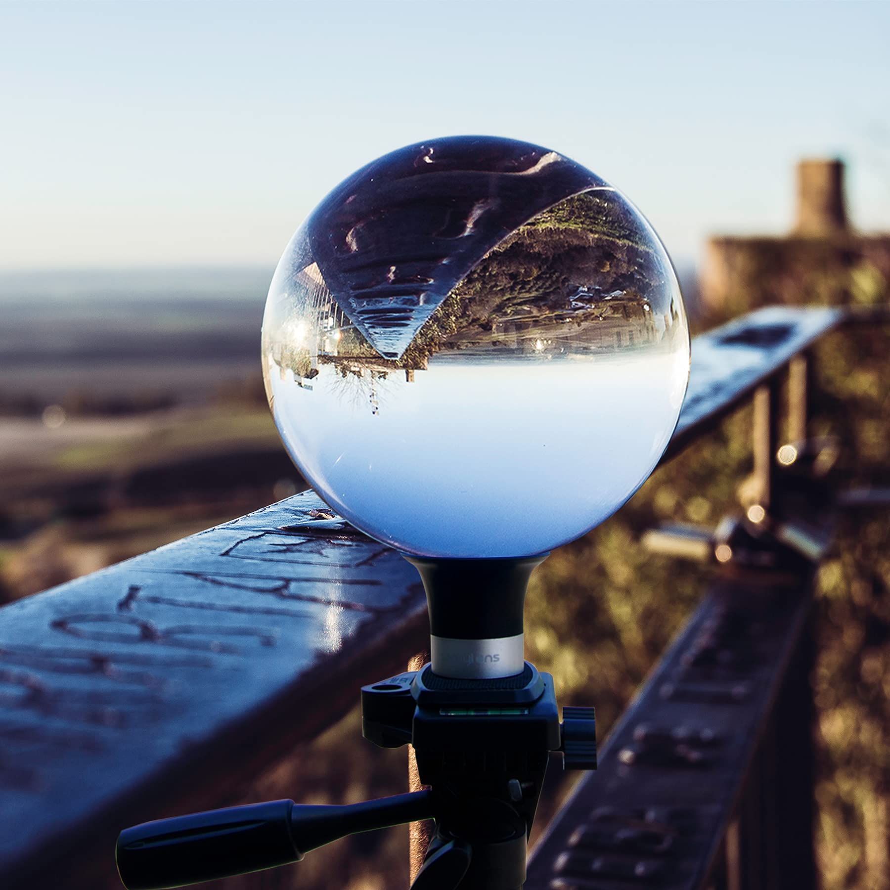 Omylens Lens Ball Stand Supports 60Mm/2.36'' To 150Mm/5.9'' Crystal Ball, Spherical Display Standing, Silicone Suction Cup+Golde