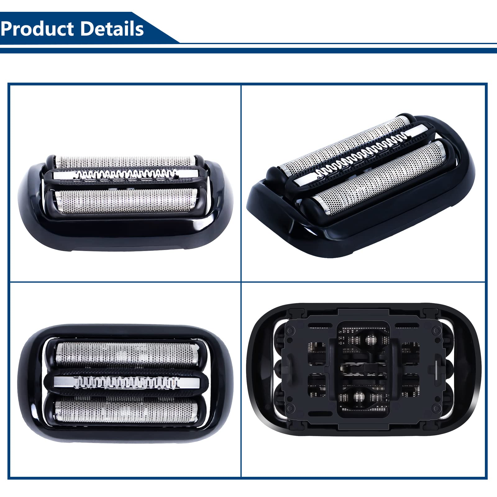 Series 5 Series 6 53B Replacement Head Compatible With Braun Series 5/6 Shavers, Electric Shaver Head Replacement Foil And Cutte