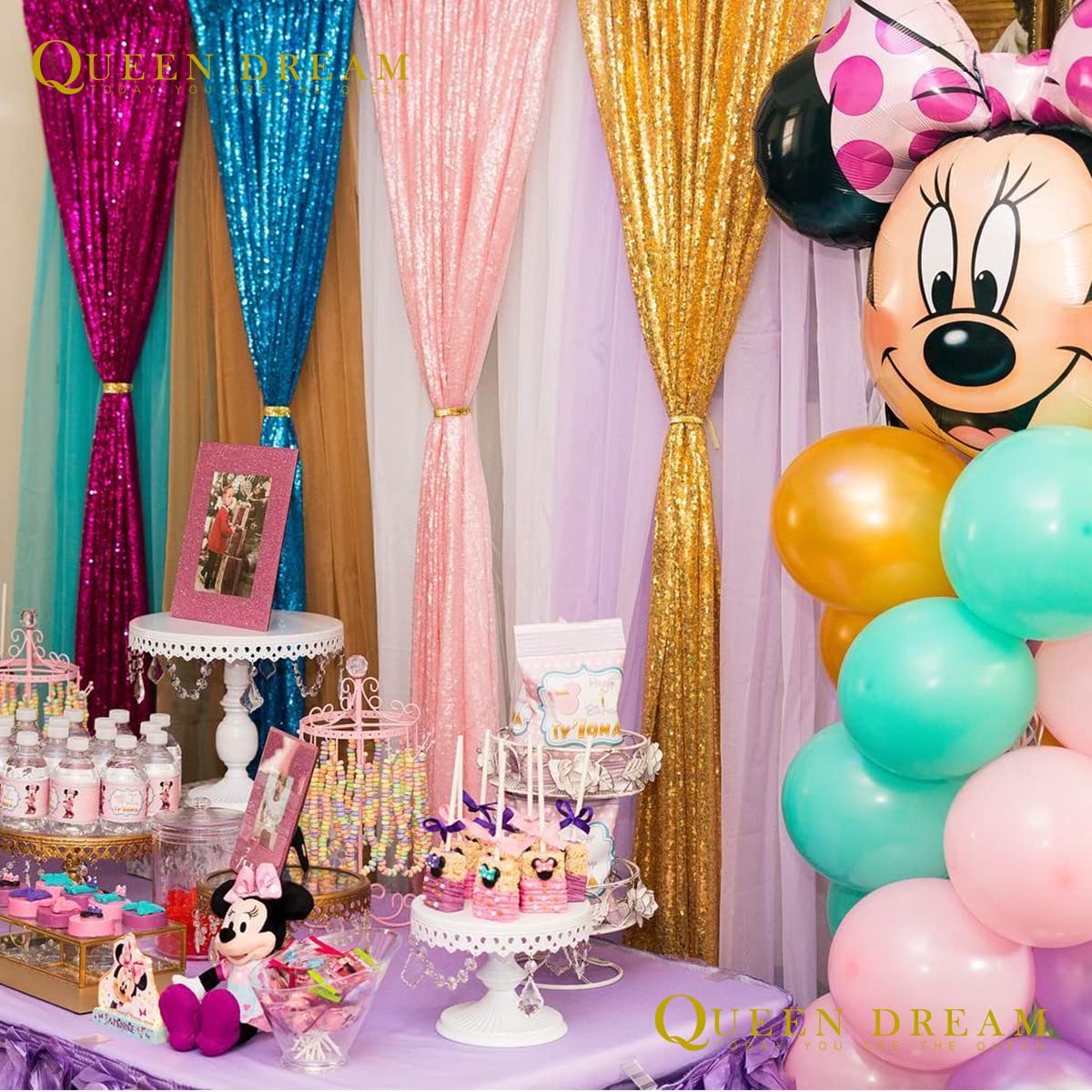 Pink Sequin Backdrop 2 Panels 2Ftx8Ft Birthday Party Backdrop Curtains Glitter Baby Shower Backdrop Pink Backdrop