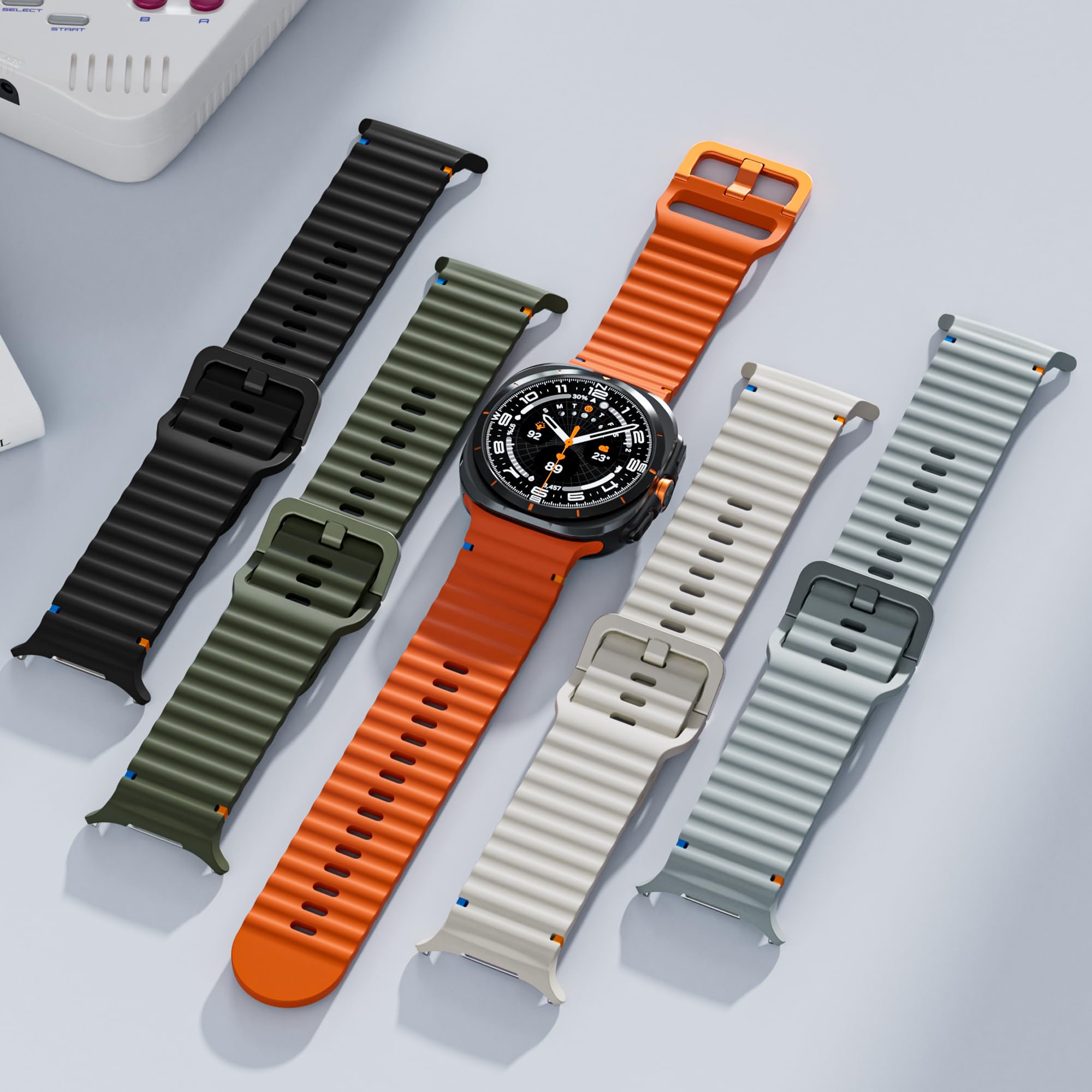 Sport Band Compatible With Samsung Galaxy Watch Ultra Band 47Mm,No Gap Soft Silicone Bands For Galaxy Watch 7 6 5 4 Band 40Mm 44