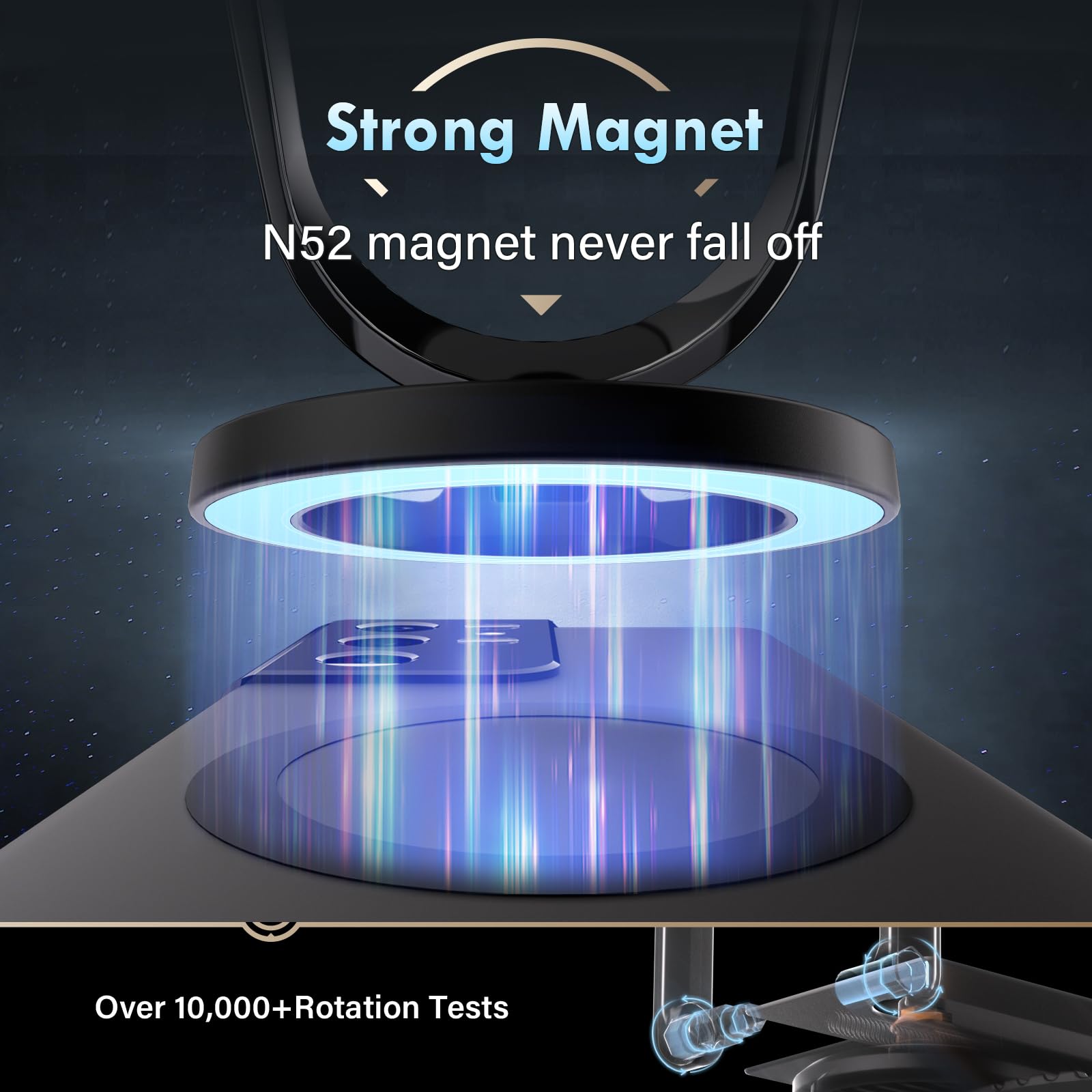 Coverado For Magsafe Car Mount, Magnetic Car Phone Holder, 360 Rotation Strong Magnet Car Phone Mount Dash Cell Phone Holders Fo