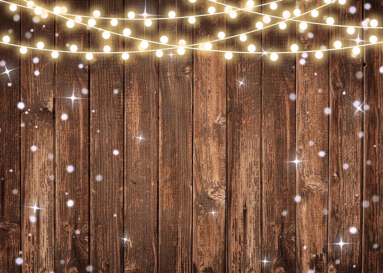 Sjoloon Rustic Vintage Backdrop Brown Wood Photo Backdrop For Birthday Party Decoration Photoshoot Studio Props 12642 (7X5Ft)