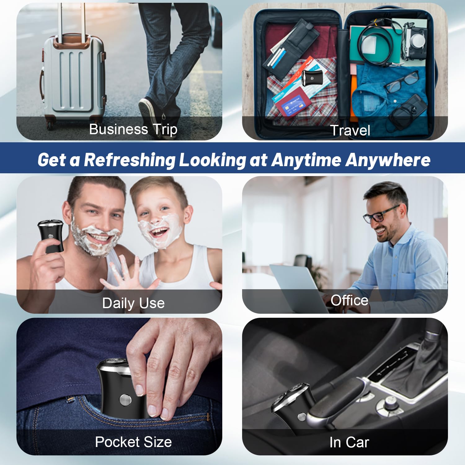 Mini Portable Electric Travel Shaver - Pocket Size Washable Usb Rechargeable Shaving Razor Cordless & Compact Small Rotary Shave