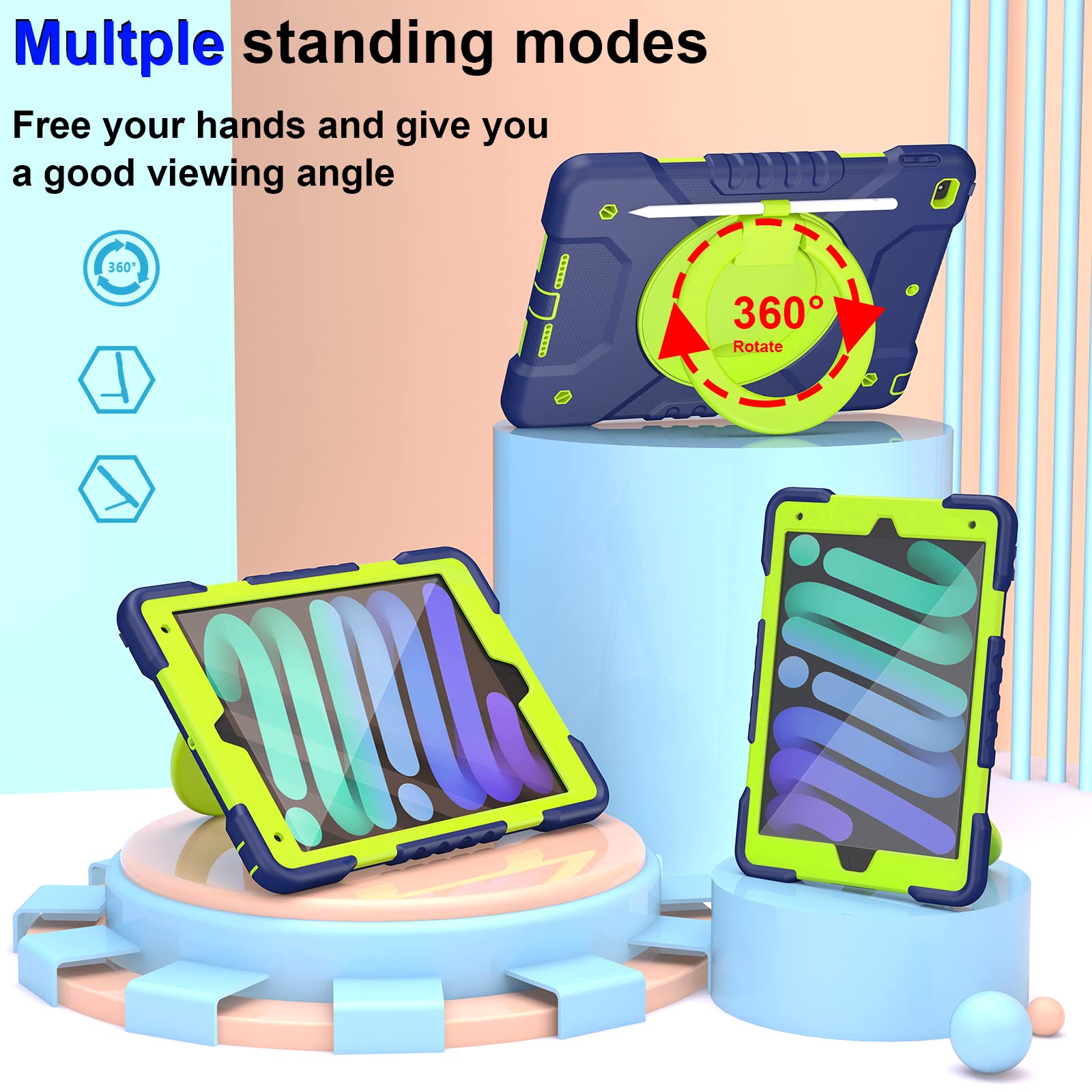 Ipad 9Th Generation Case 10.2 Inch Ipad Case For Kids, Ipad Case 10.2 Inch 8Th/7Th Generatioan Kids Case With Pencil Holder 2021