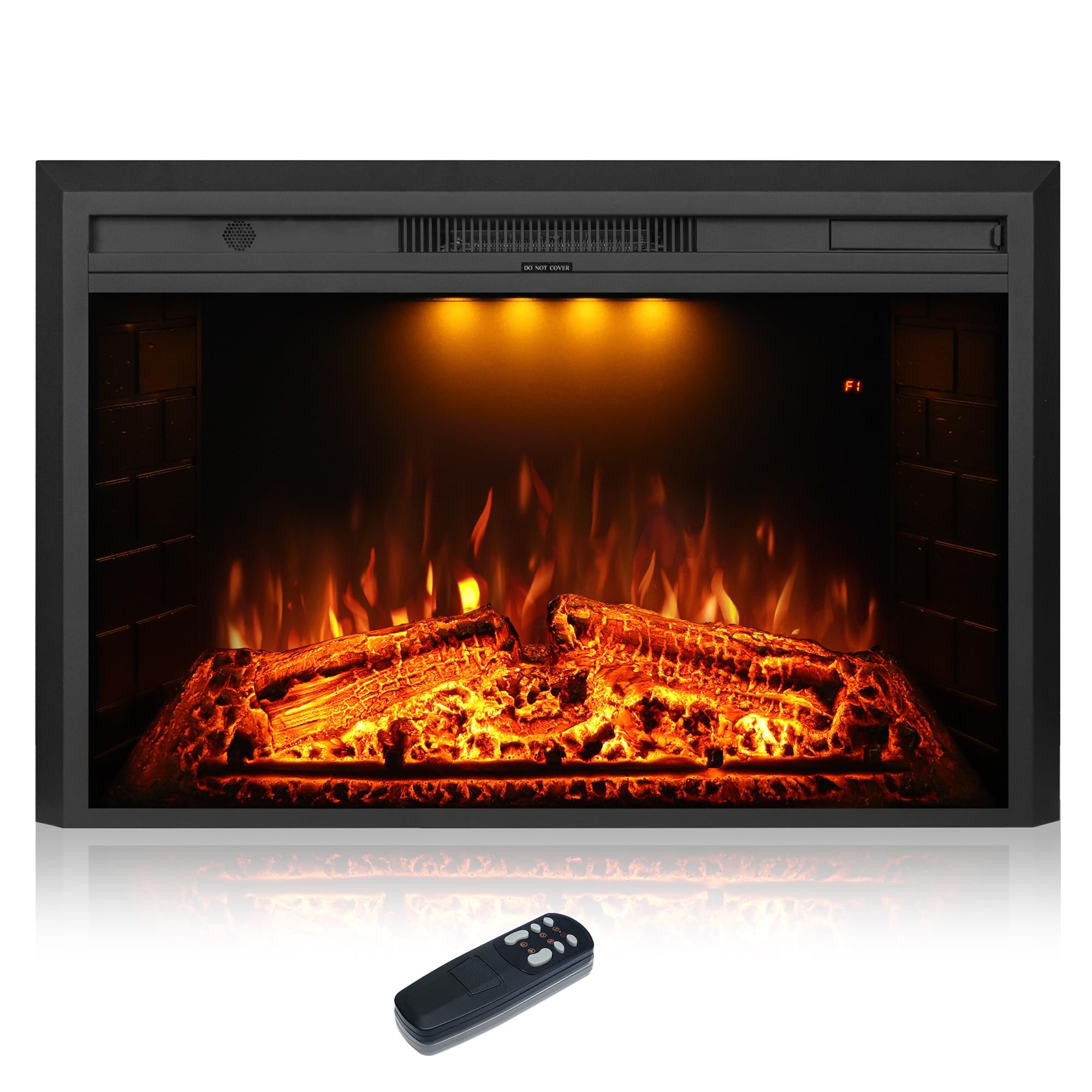 Dreamflame 36 inch Wide 21 inch High Electric Fireplace, Wall Fireplace Electric with Remote Control, Realistic Log and Cracklin