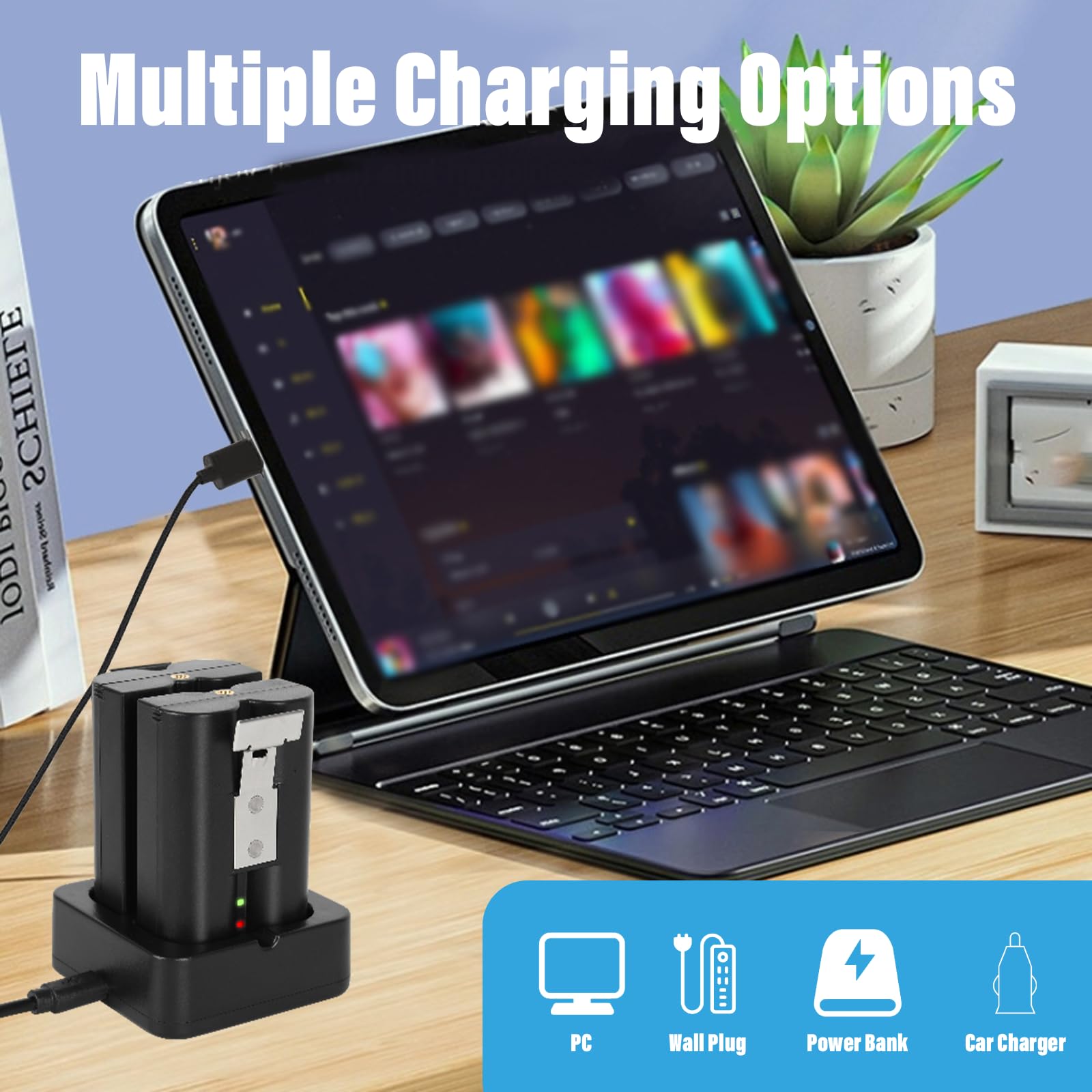 2Sets Battery And Usb Charging Station Replacement Compatible With Ring Doorbell Camera 1 And 2, Spotlight Camera And Stick Up C