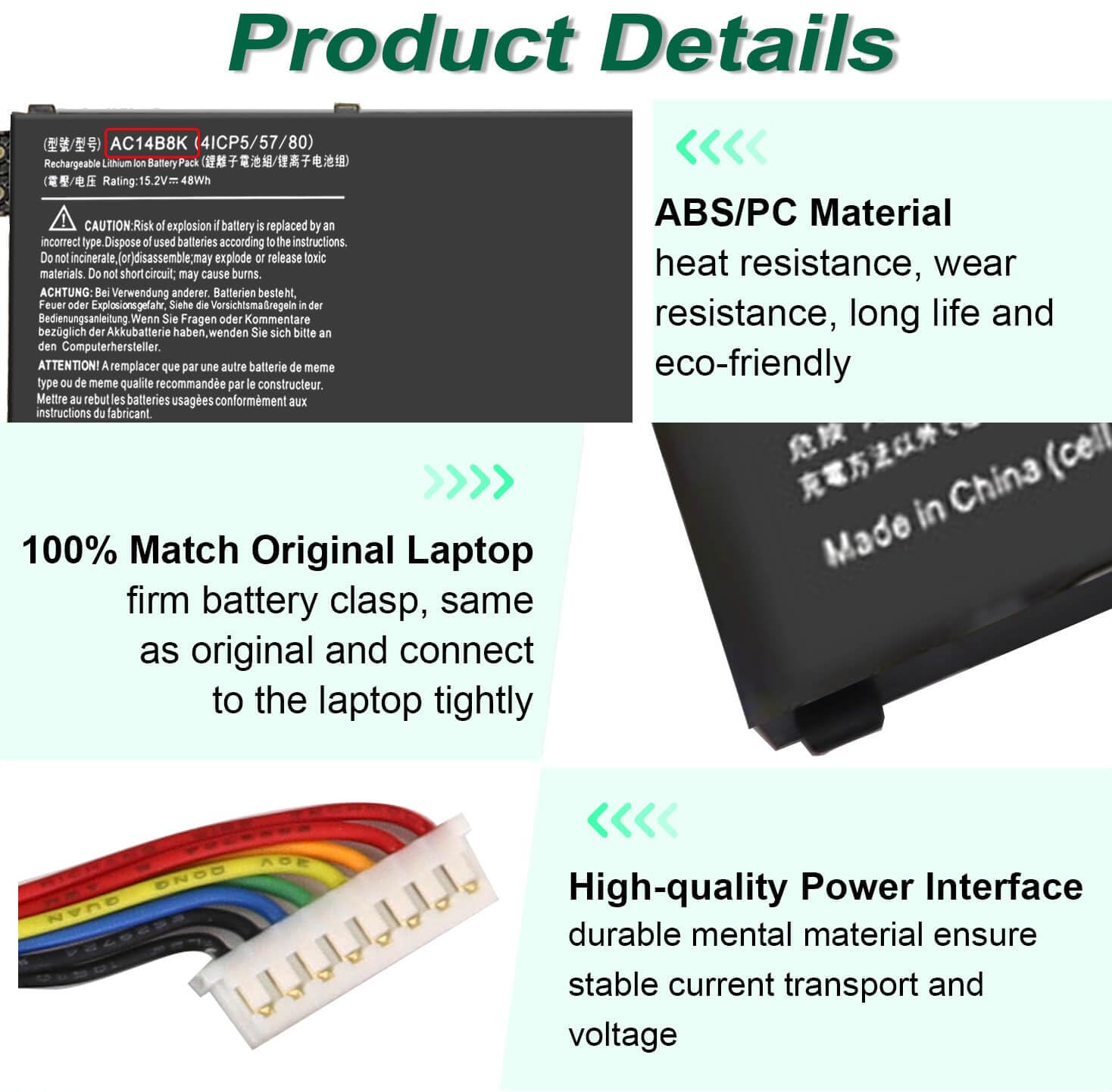 Ac14B8K Battery For Acer Predator Helios 300 N17C1 Ph315 51 Ph315 52 G3 571 G3 572 N18Q13 Nitro 5 An515 An515 53 An515 54 Aspire