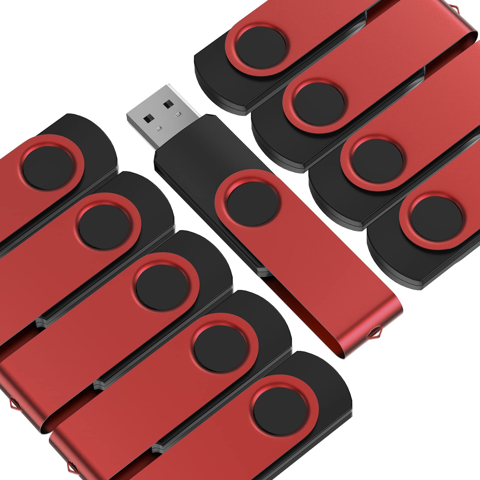Usb Flash Drive 2Gb, Kepmem 10 Pack Thumb Drive 2 Gb Usb Drive High Speed Memory Stick Red Zip Drive Portable Pen Drive Swivel Usb Stick 2.0 With 10Pcs Lanyard For Embroidery Sewing Machine, Photos
