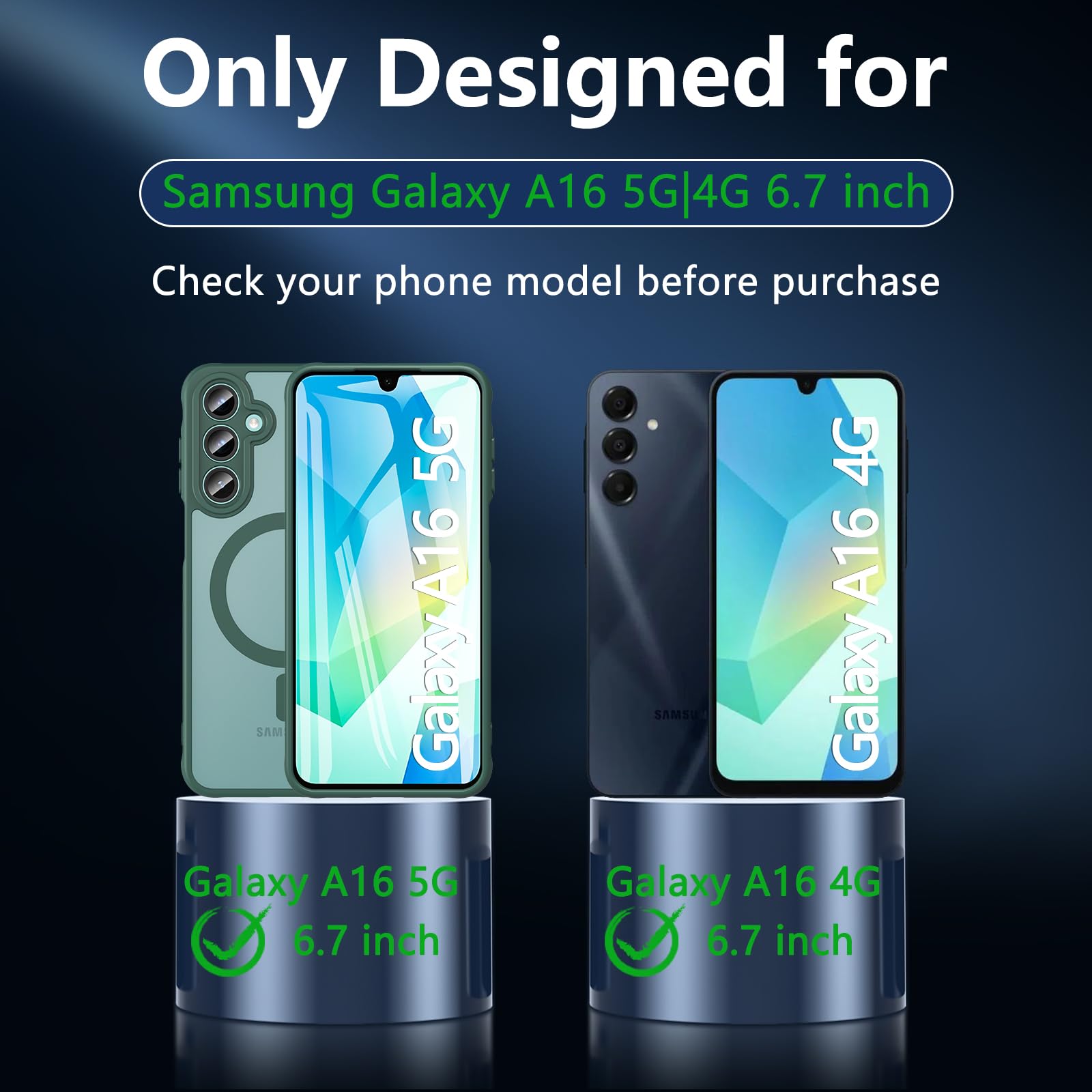 Owkey Galaxy A16 5G Phone Case, Magnetic Samsung Galaxy A16 5G Case For Magsafe With Tempered Glass Screen Protector,[Shockproof