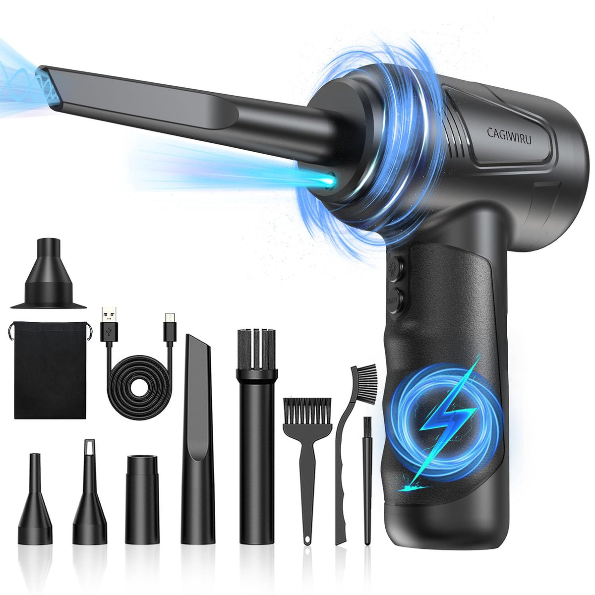 Compressed Air Duster 4.0,Cordless Air Blower,Electric Air Duster For Cleaning Keyboard&Pc,Air Cleaning Kit, 3 Speed Duster Clea