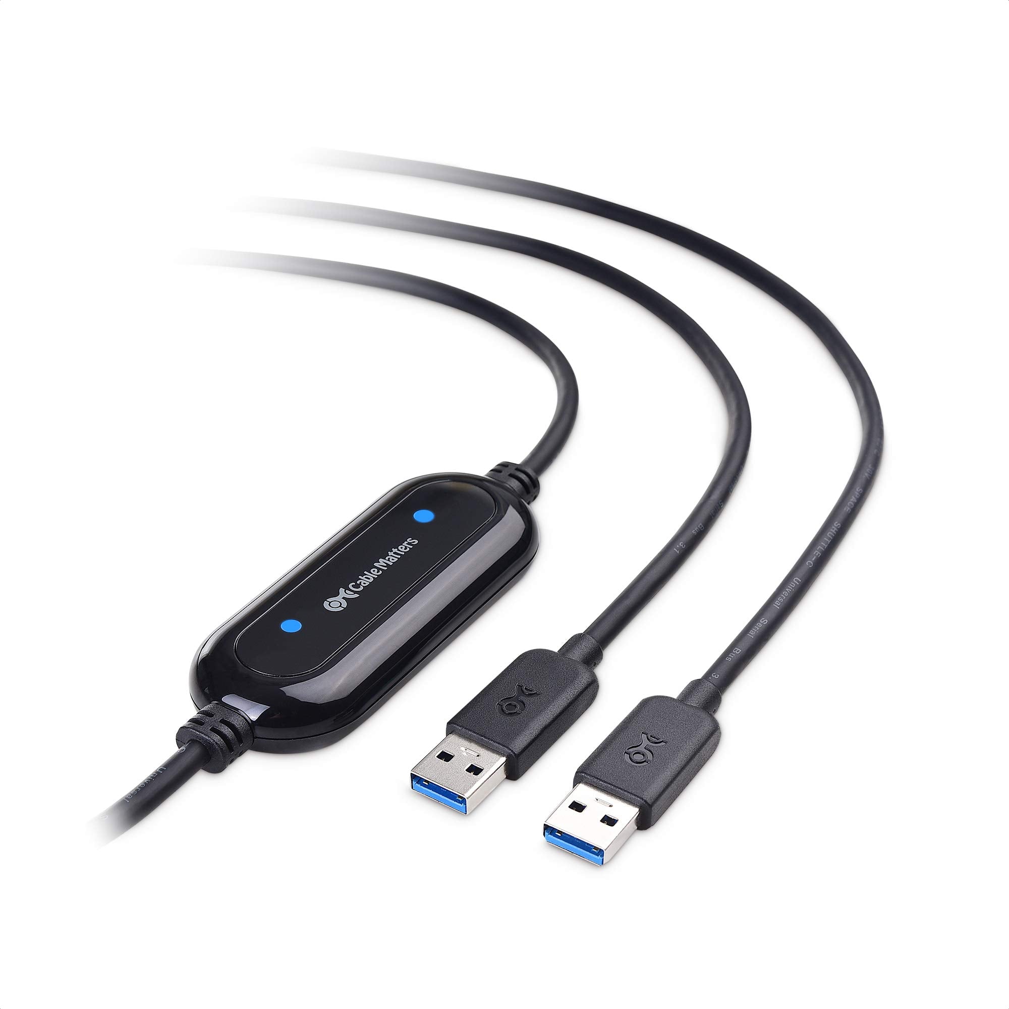 Cable Matters USB 3.0 Data Transfer Cable PC to PC for Windows, USB Transfer Cable in 6.6 ft   Easy Computer Sync Software Key Included, Works with Windows 11/10/8/7/Vista/XP, Compatible with PCMover