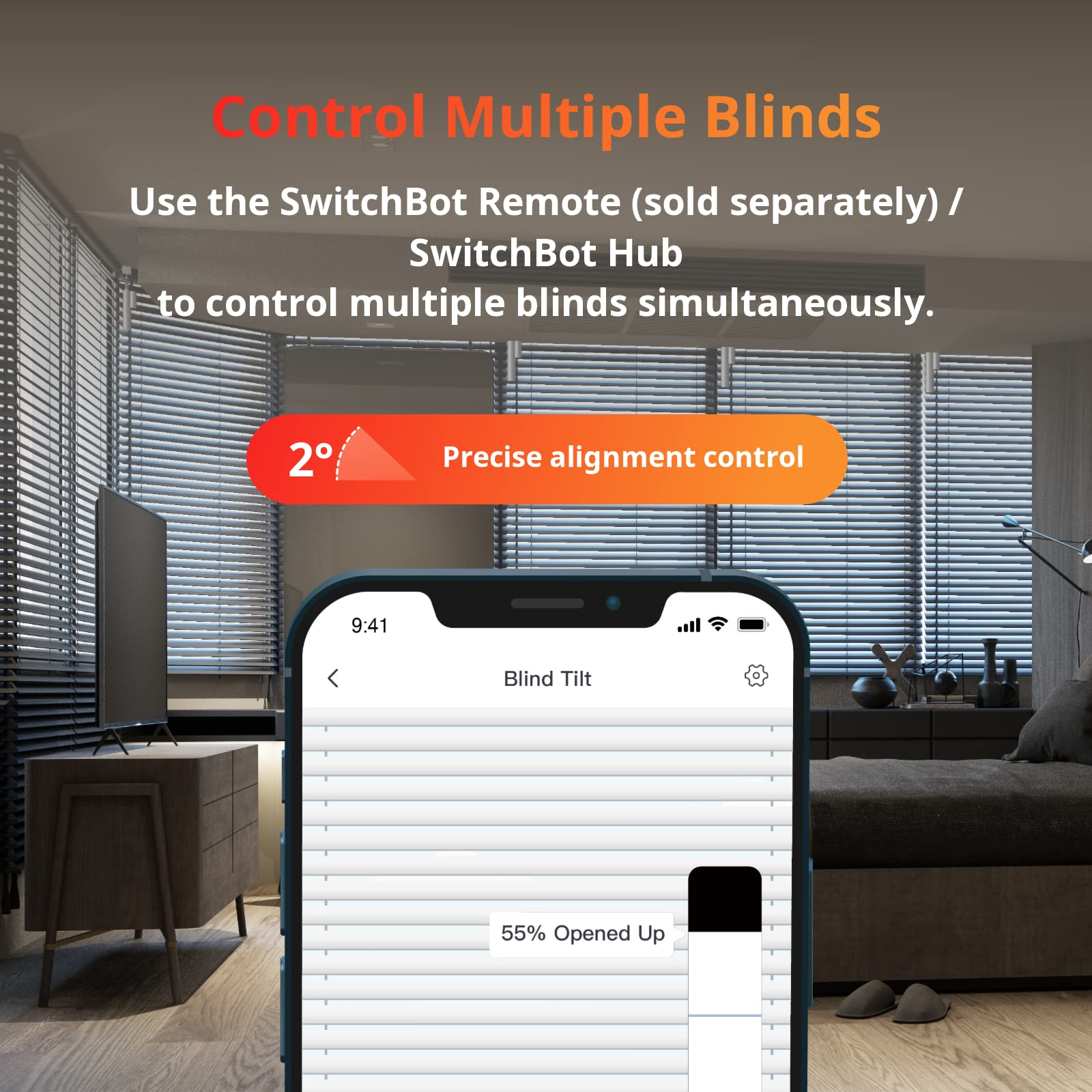 Switchbot Smart Electric Motorized Blinds Kit   3Pack With 2.4G Wifi Remote Control, Solar Powered, Compatible With Alexa, Googl