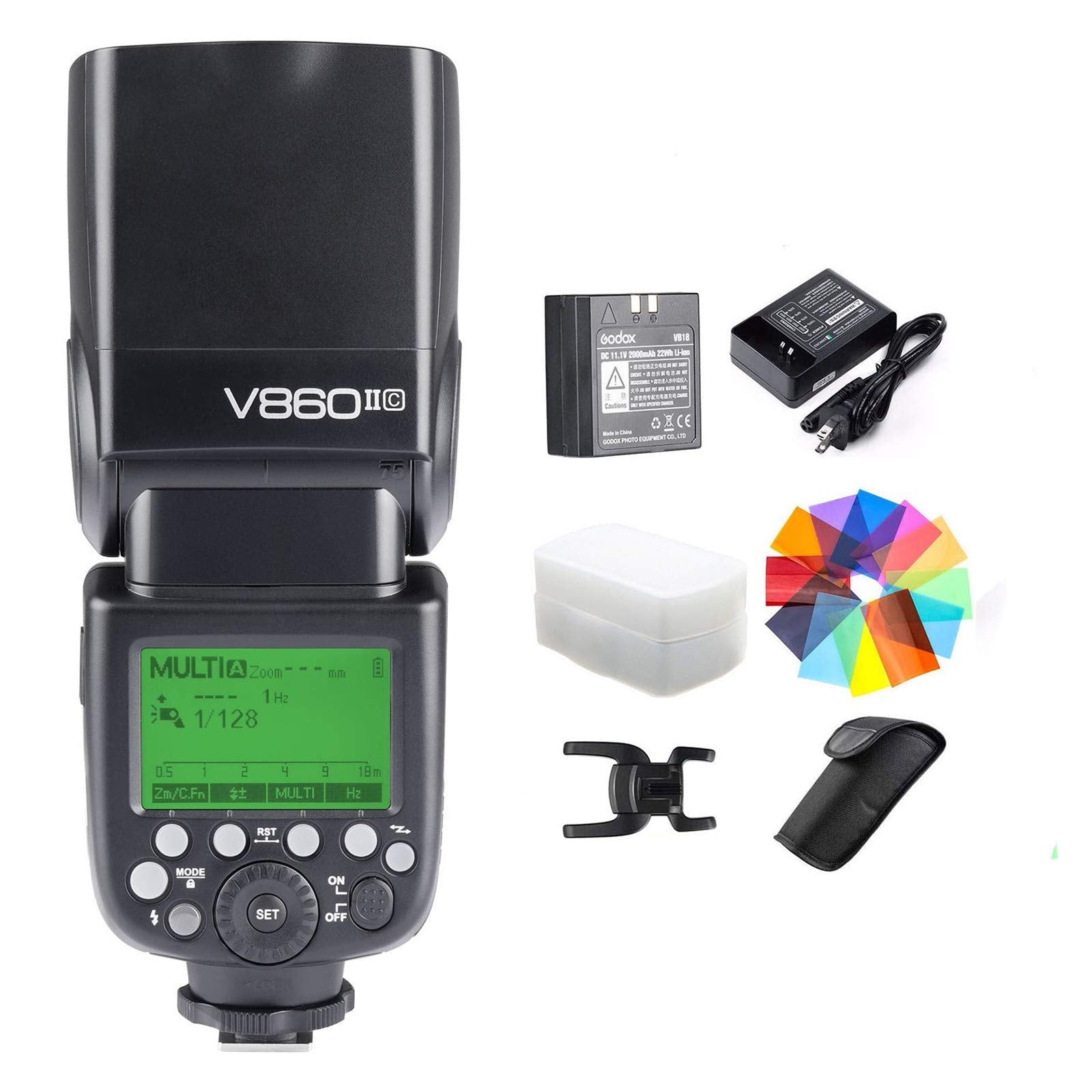 GODOX V860II-C Kit E-TTL High-Speed Sync 1/8000s 2.4G GN60 Li-ion Battery 1.5s Recycle Time Camera Flash Speedlite Light for Can