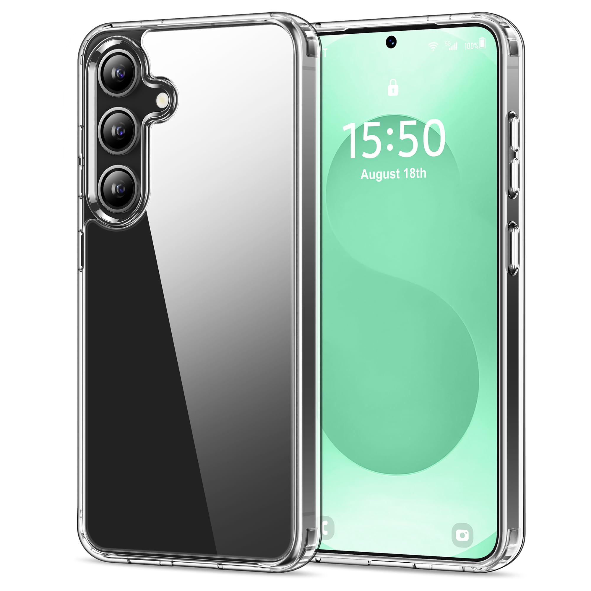 HOOMIL Case for Samsung Galaxy S25 Plus 6.7-Inch, Non-Yellowing, Drop Protection, Anti-Scratch Transparent Hard Back Phone Cover