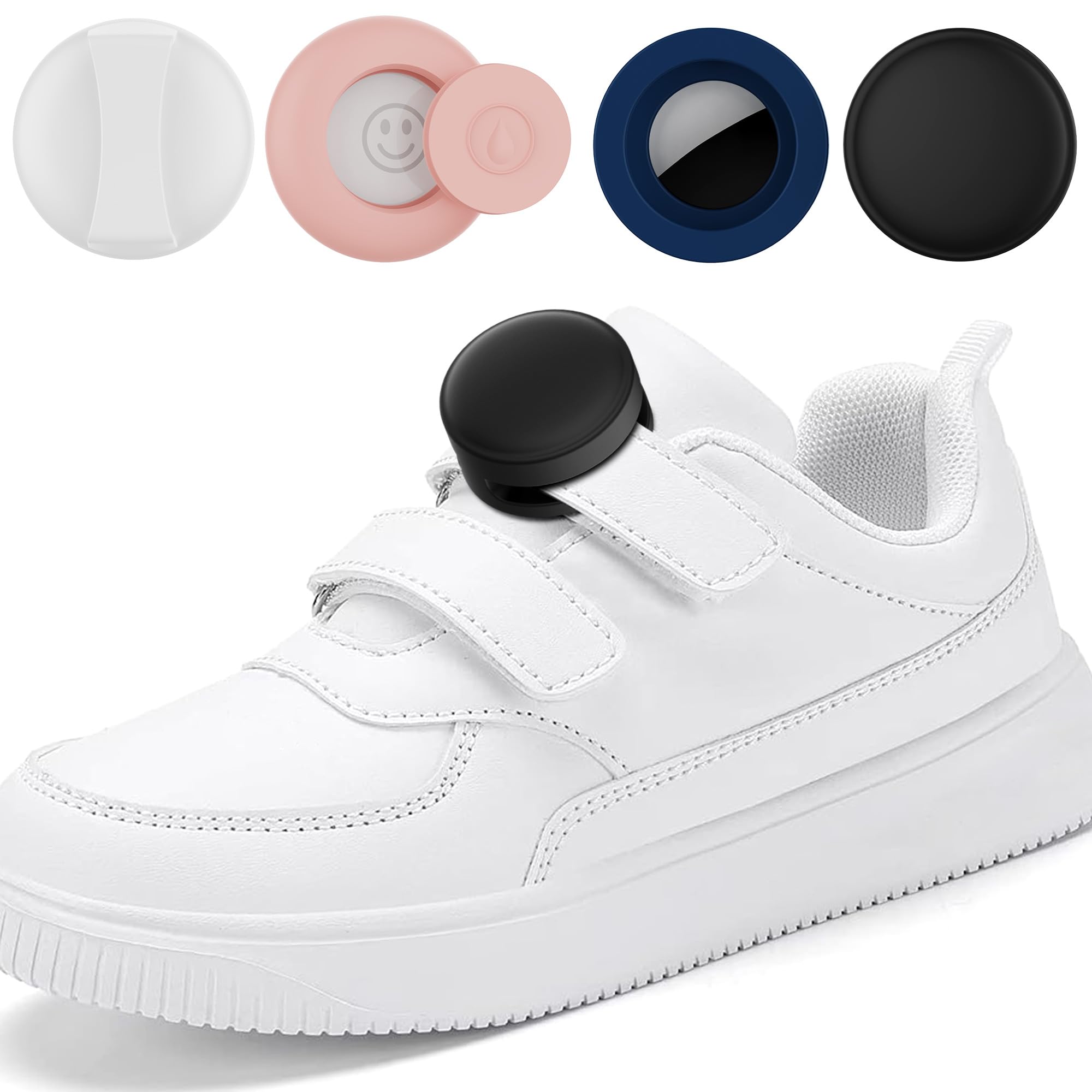 [4 Pack] Airtag Holder For Kids Shoelaces, Hidden Wear Resistant Silicone Air Tags Case Cover For Children Shoes Shoestring Acce